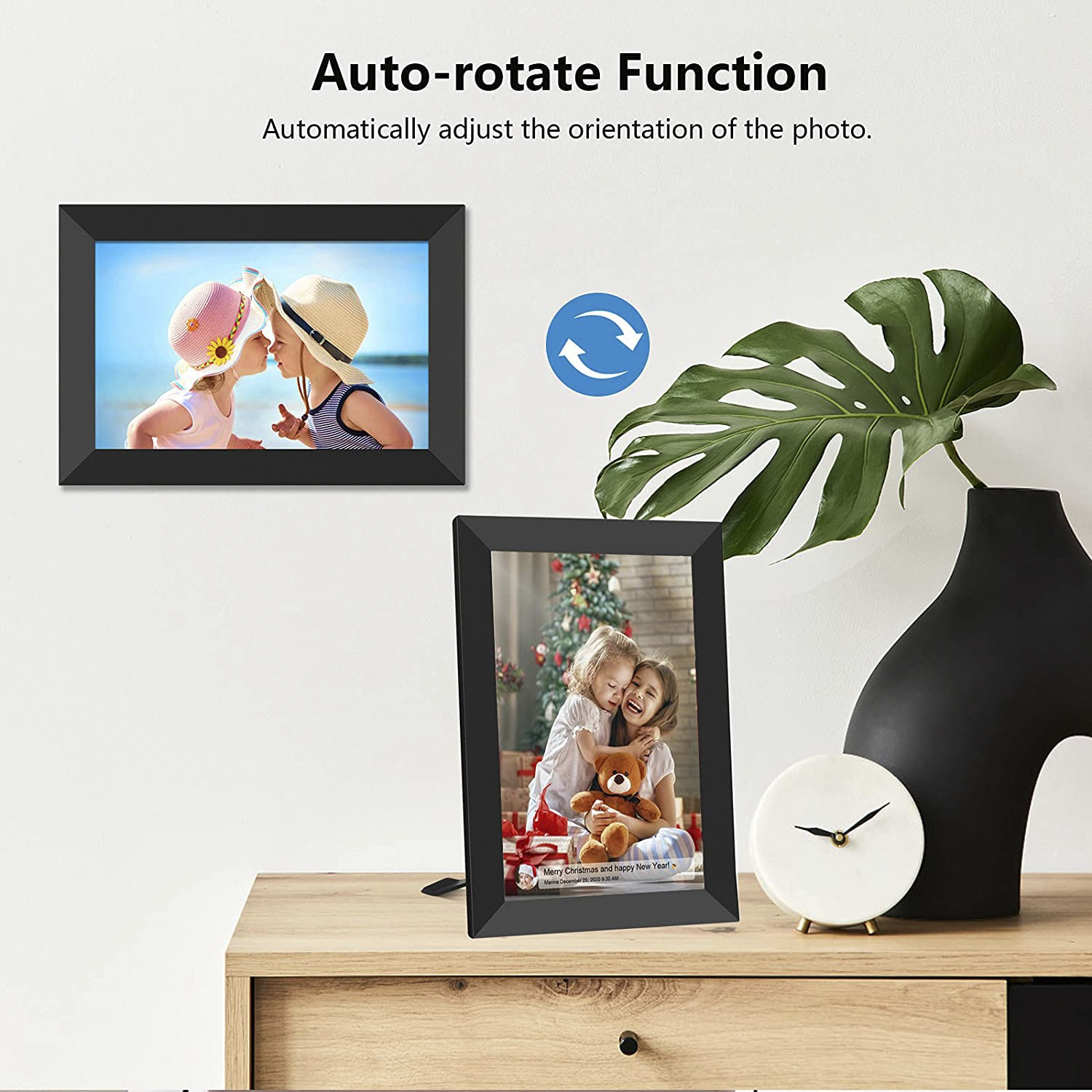BeHello Digitale fotolijst met Frameo app 16GB zwart