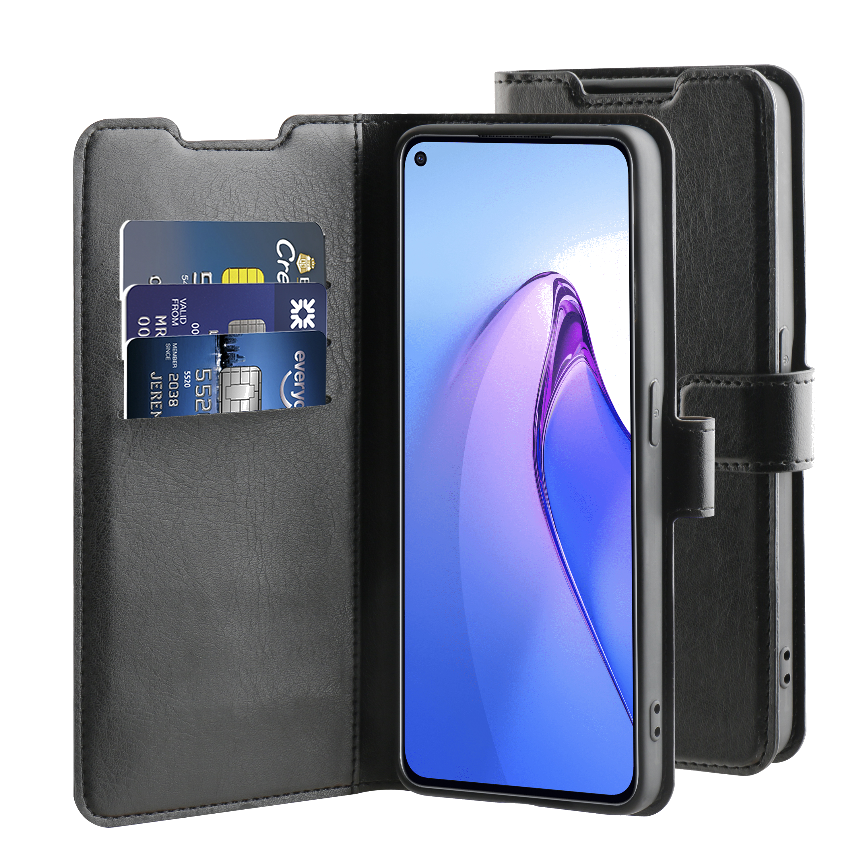 BeHello Oppo Reno 8 Gel wallet case zwart