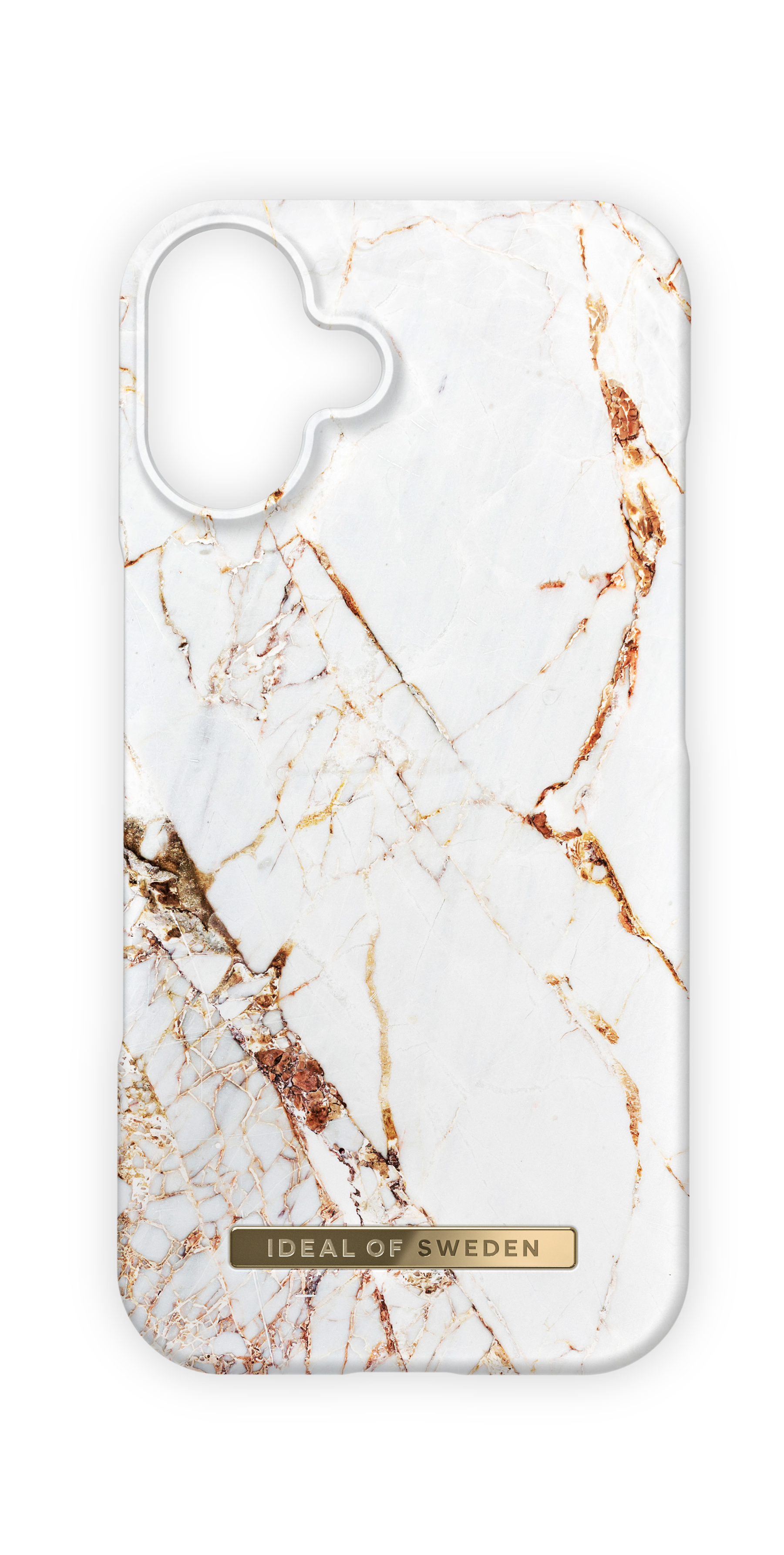 iDeal of Sweden iPhone 16 Plus Fashion back case met magnetische ring carrara gold