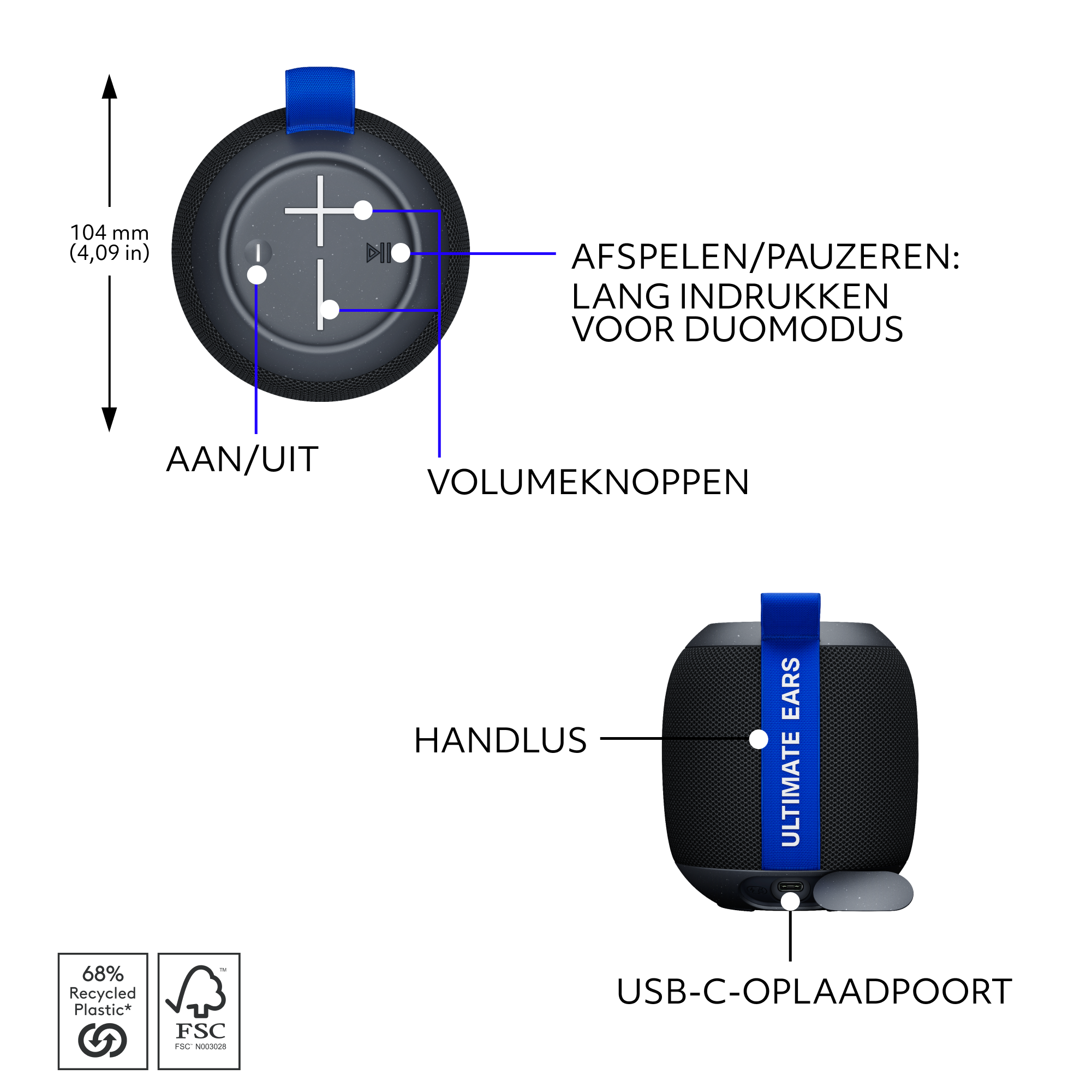 Ultimate Ears Wonderboom PLAY bluetooth speaker zwart