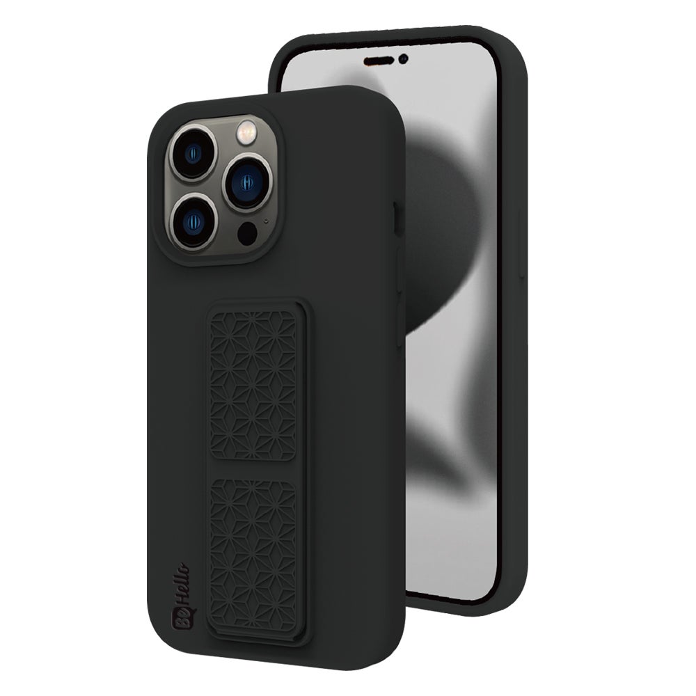 BeHello iPhone 14 Pro Soft touch strap case zwart