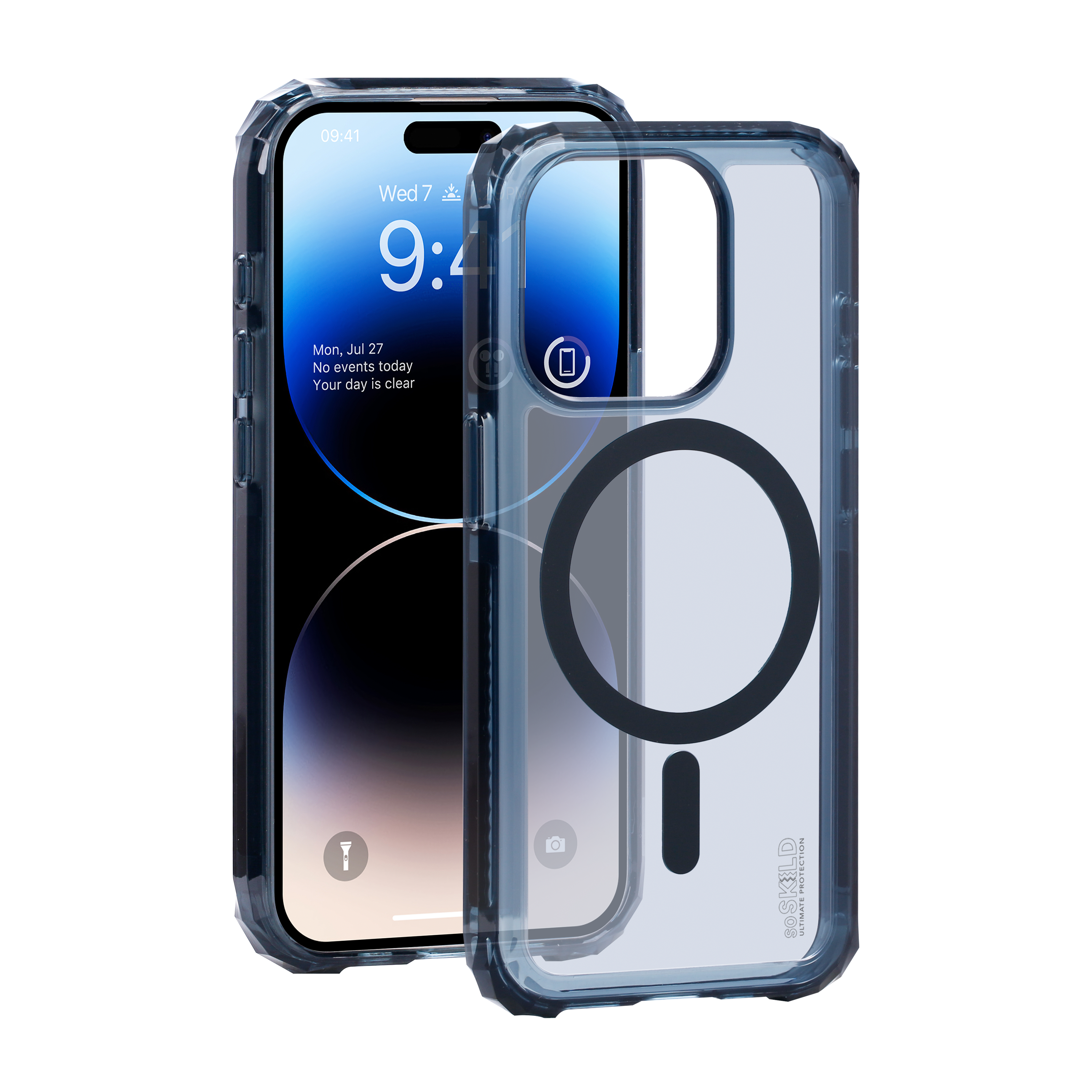 SoSkild iPhone 15 Pro Defend heavy impact case met magnetische ring grijs