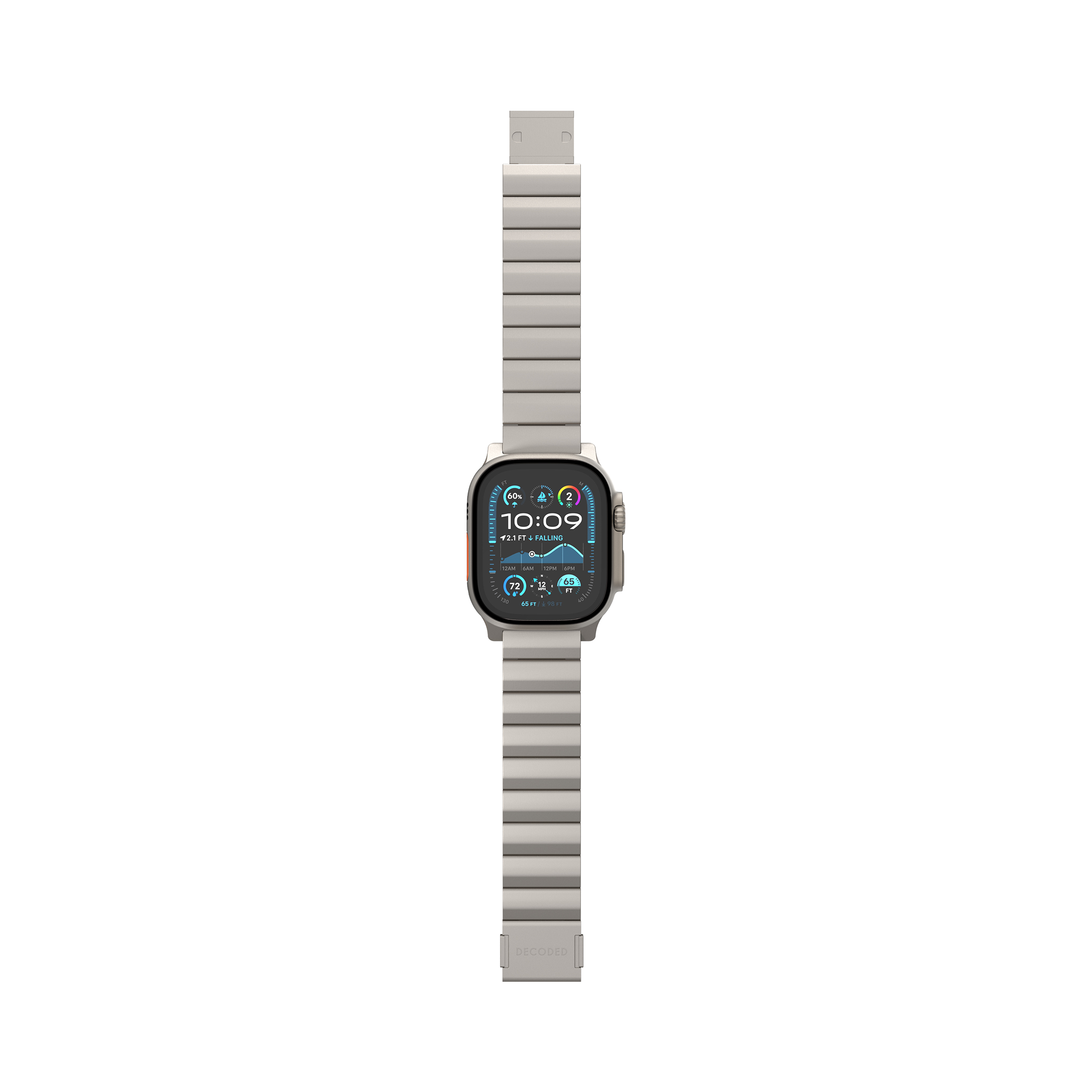 Decoded Titanium Traction bandje voor Apple Watch (Ultra 1/2) 44/45/46/49 mm titanium