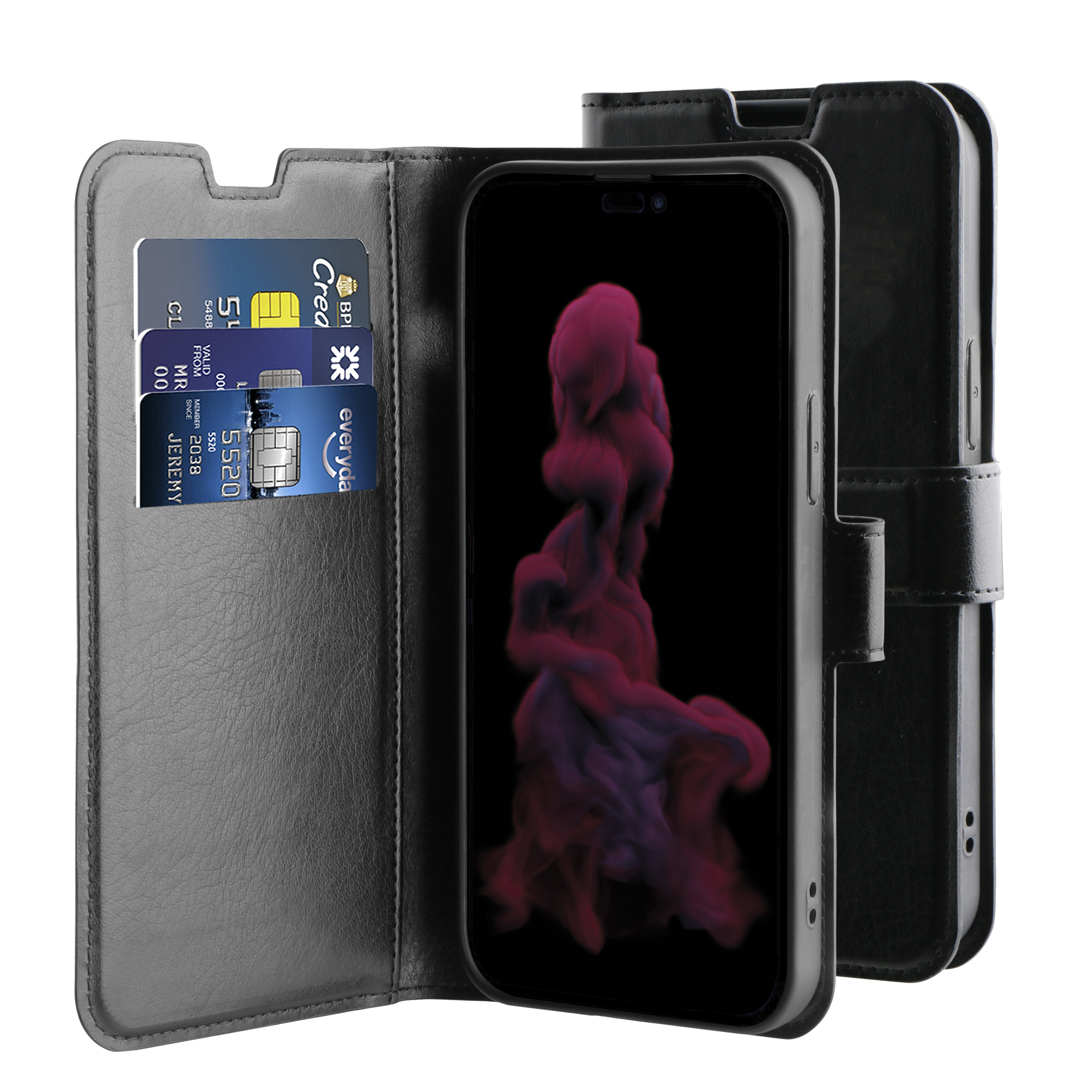 BeHello iPhone 14 Pro Max Gel wallet case zwart