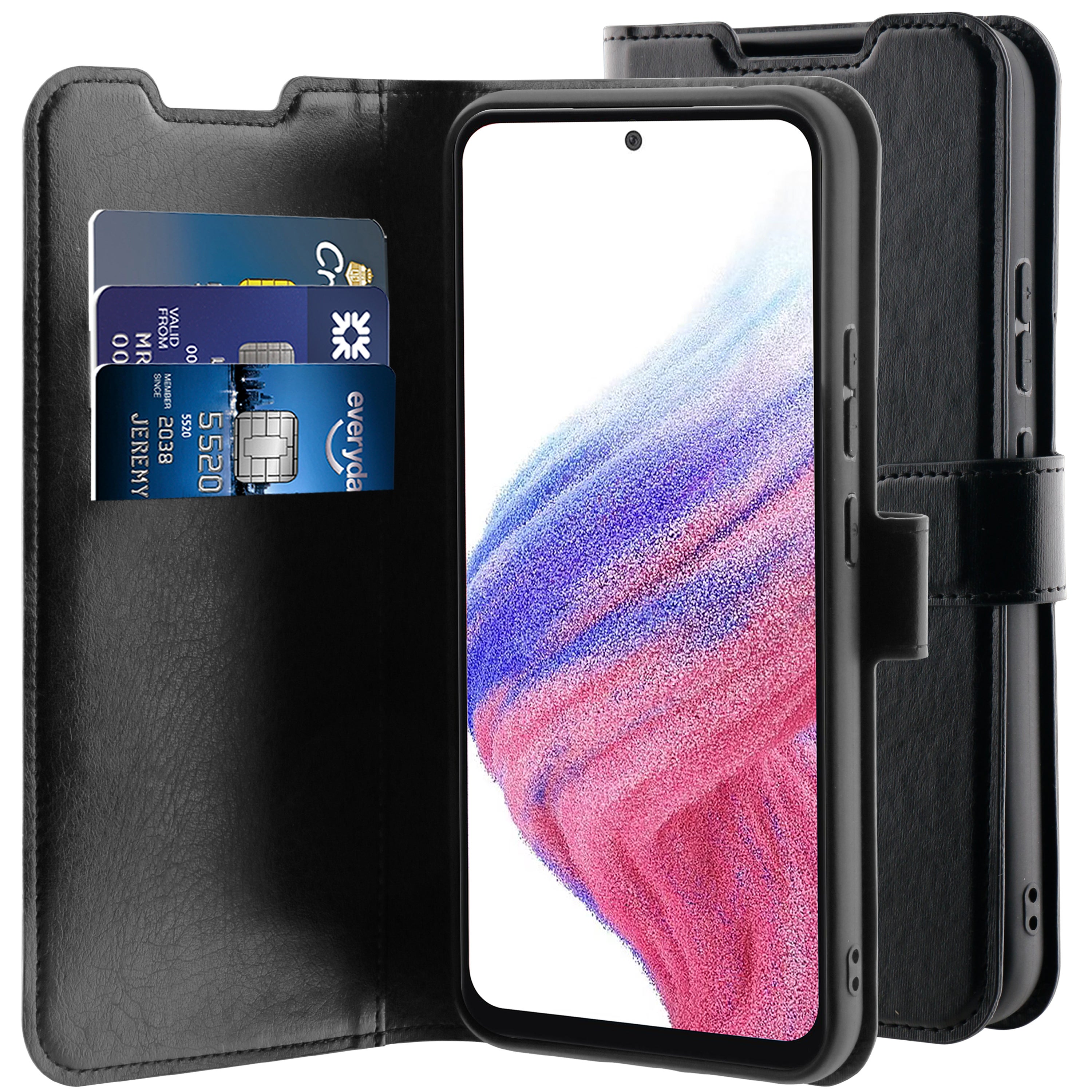 BeHello Samsung Galaxy A54 Gel wallet case zwart