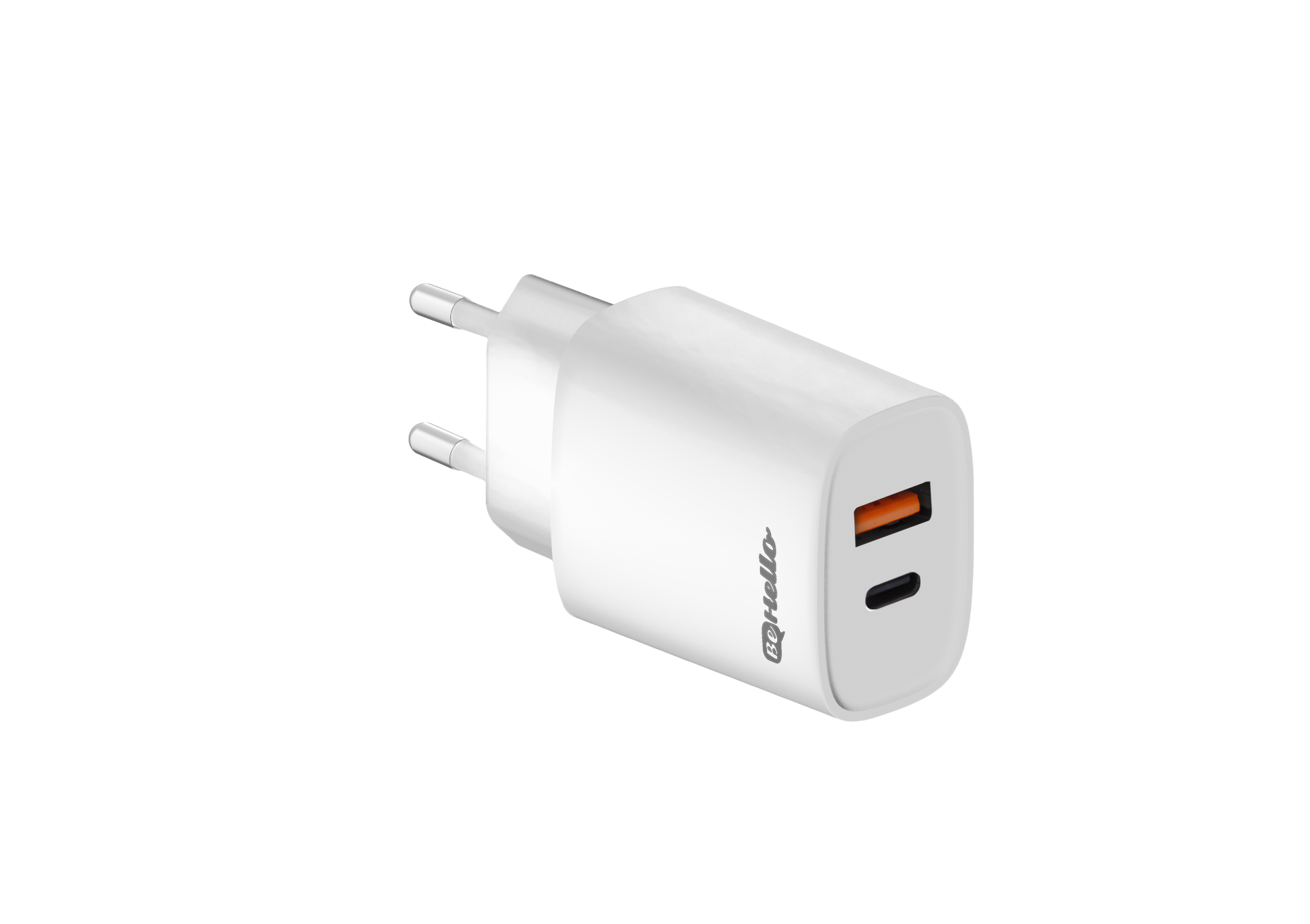 BeHello Oplader 25W PD met 2 poorten (USB-C en USB-A) wit