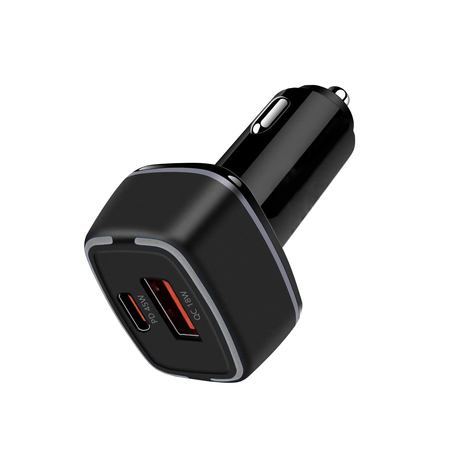 BeHello Autolader met 2 poorten 45W (USB-C en USB-A) zwart