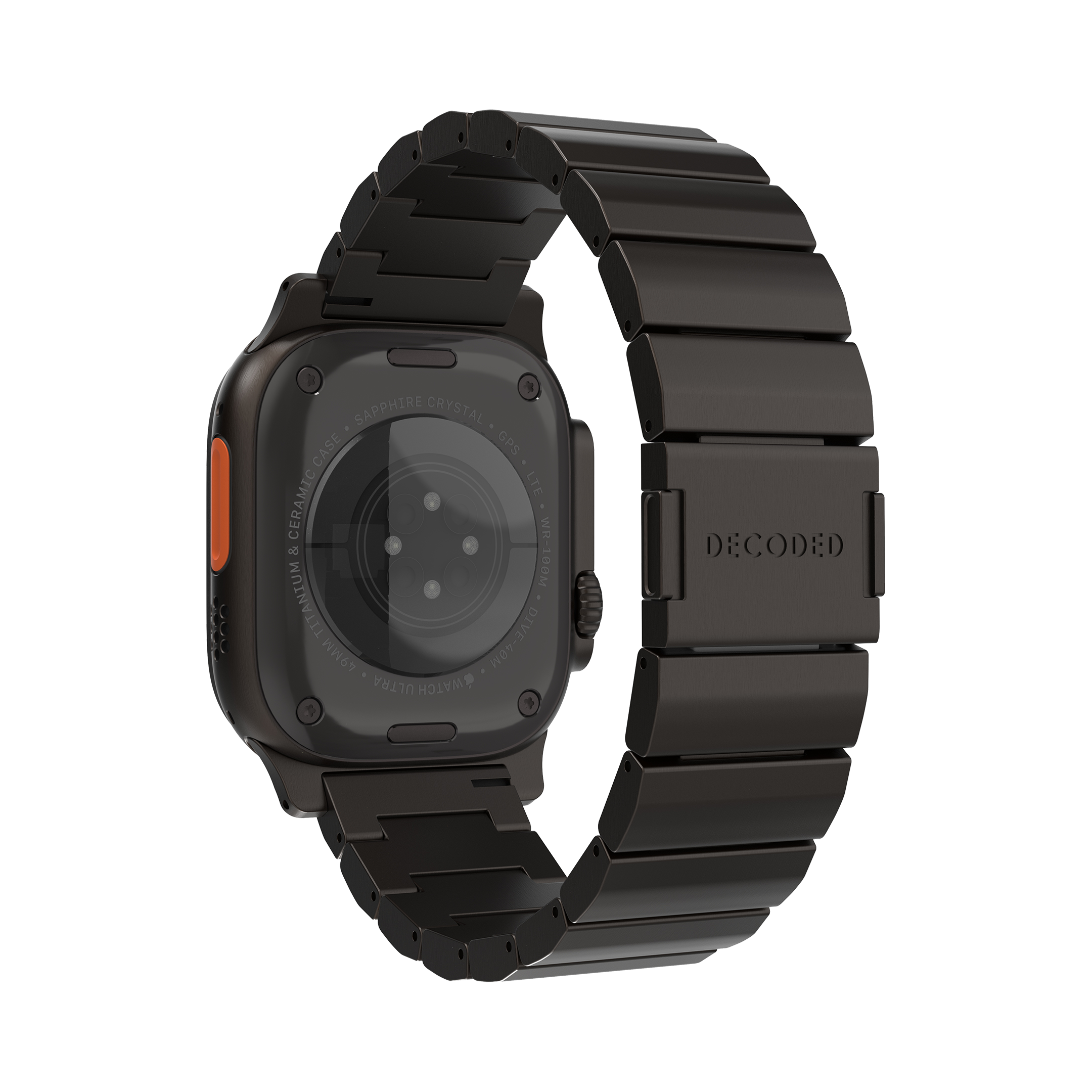Decoded Titanium Traction bandje voor Apple Watch (Ultra 1/2) 44/45/46/49 mm zwart
