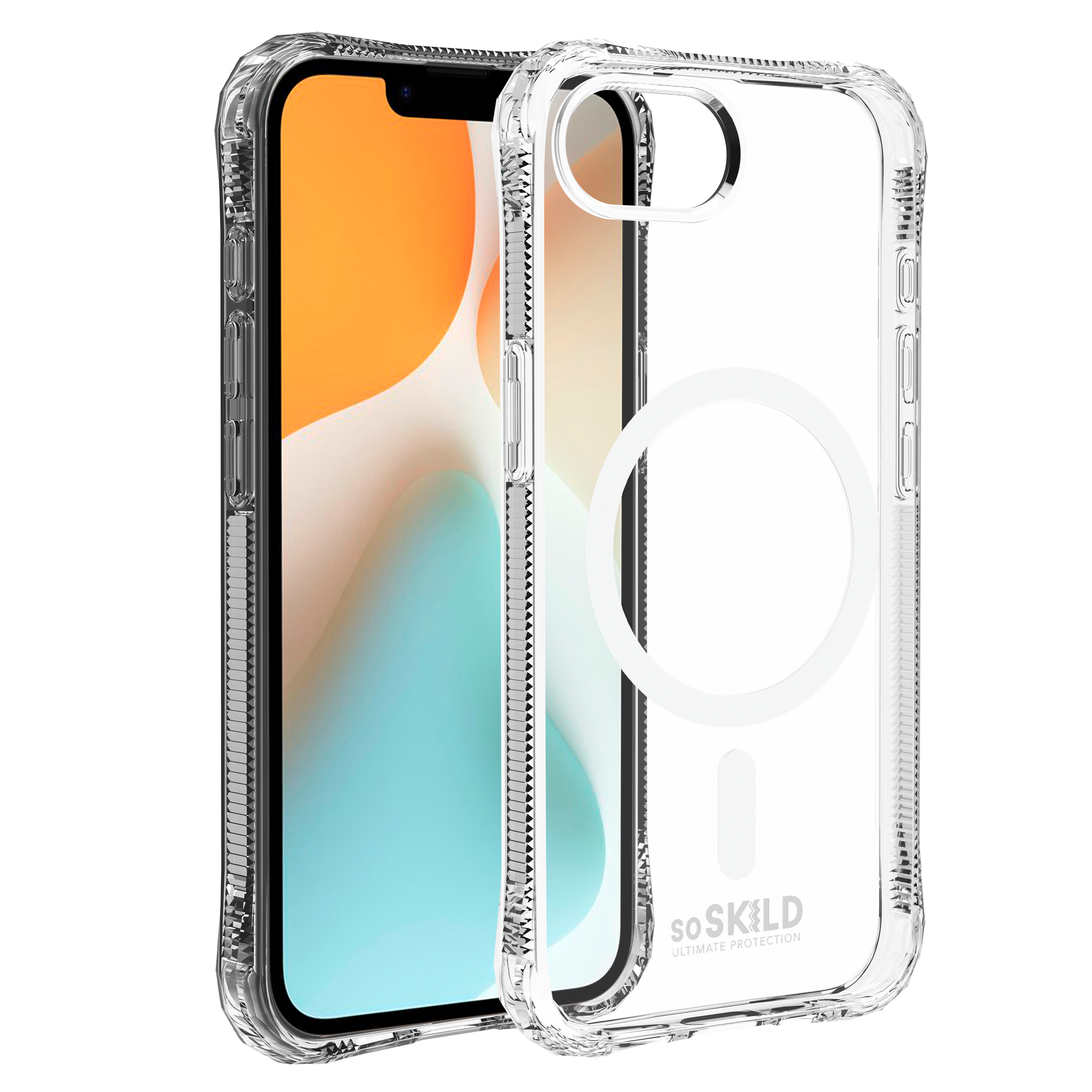 SoSkild iPhone 16e Absorb impact case met magnetische ring transparant