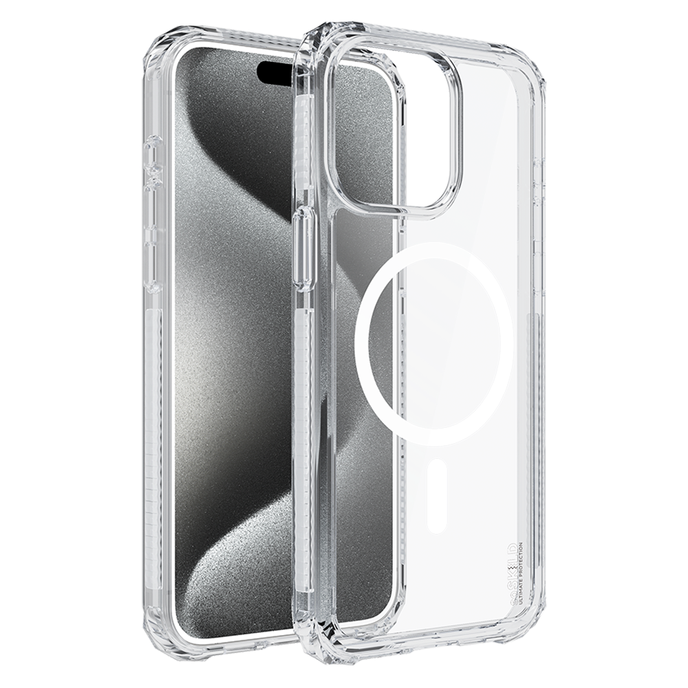 SoSkild iPhone 15 Pro Max Defend heavy impact case met magnetische ring transparant