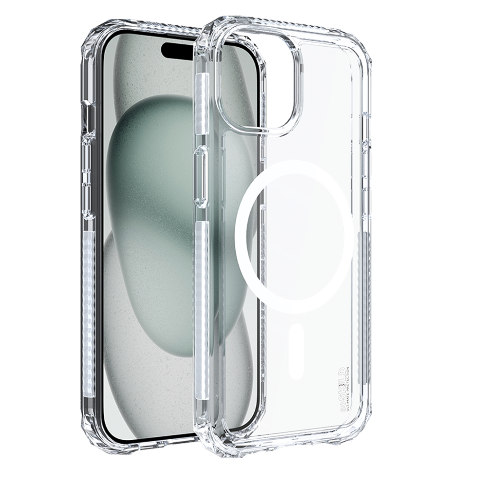 SoSkild iPhone 15 Defend heavy impact case met magnetische ring transparant