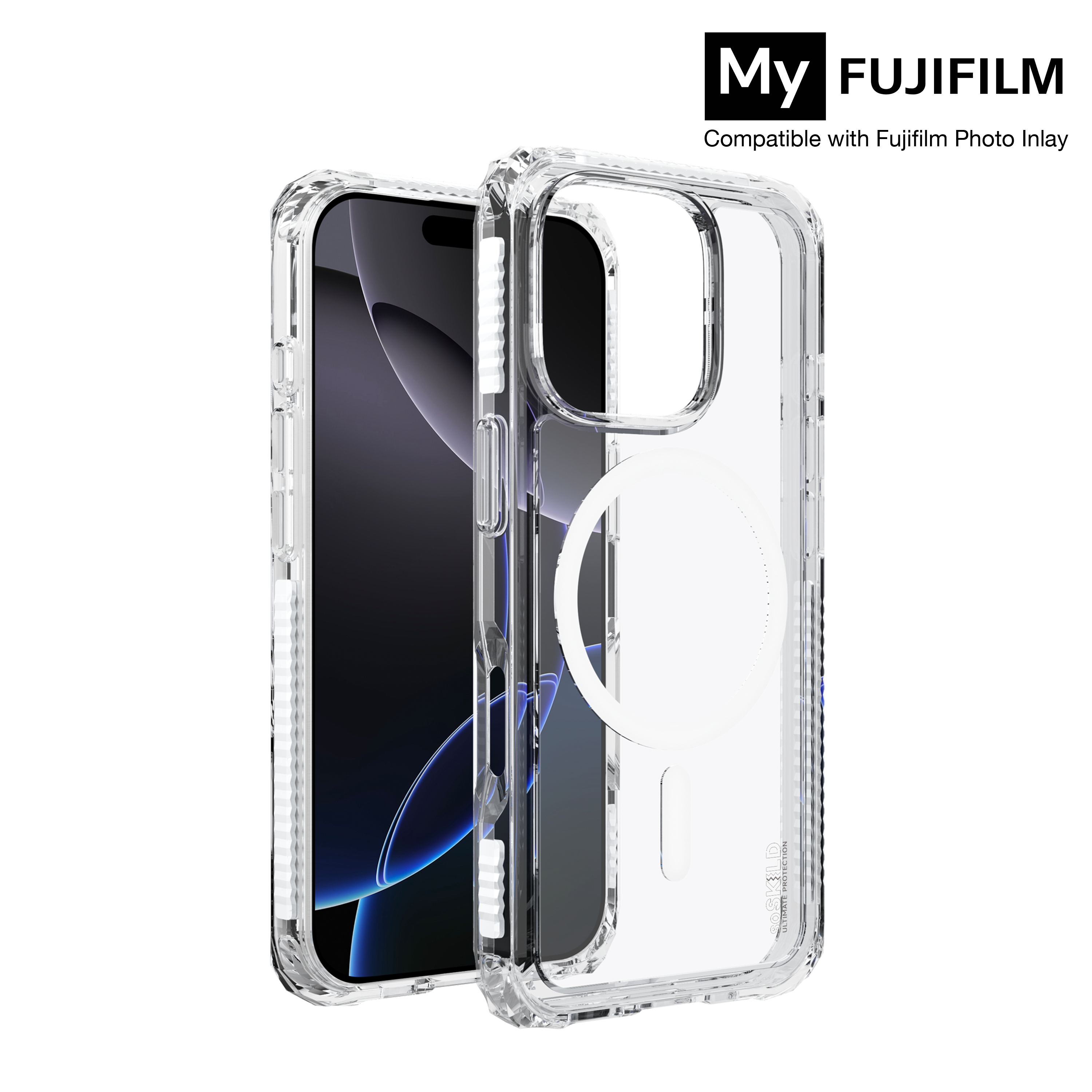 SoSkild iPhone 16 Pro Defend heavy impact case met magnetische ring transparant