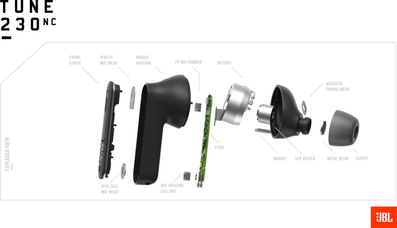 JBL Tune 230NC draadloze oordopjes zwart