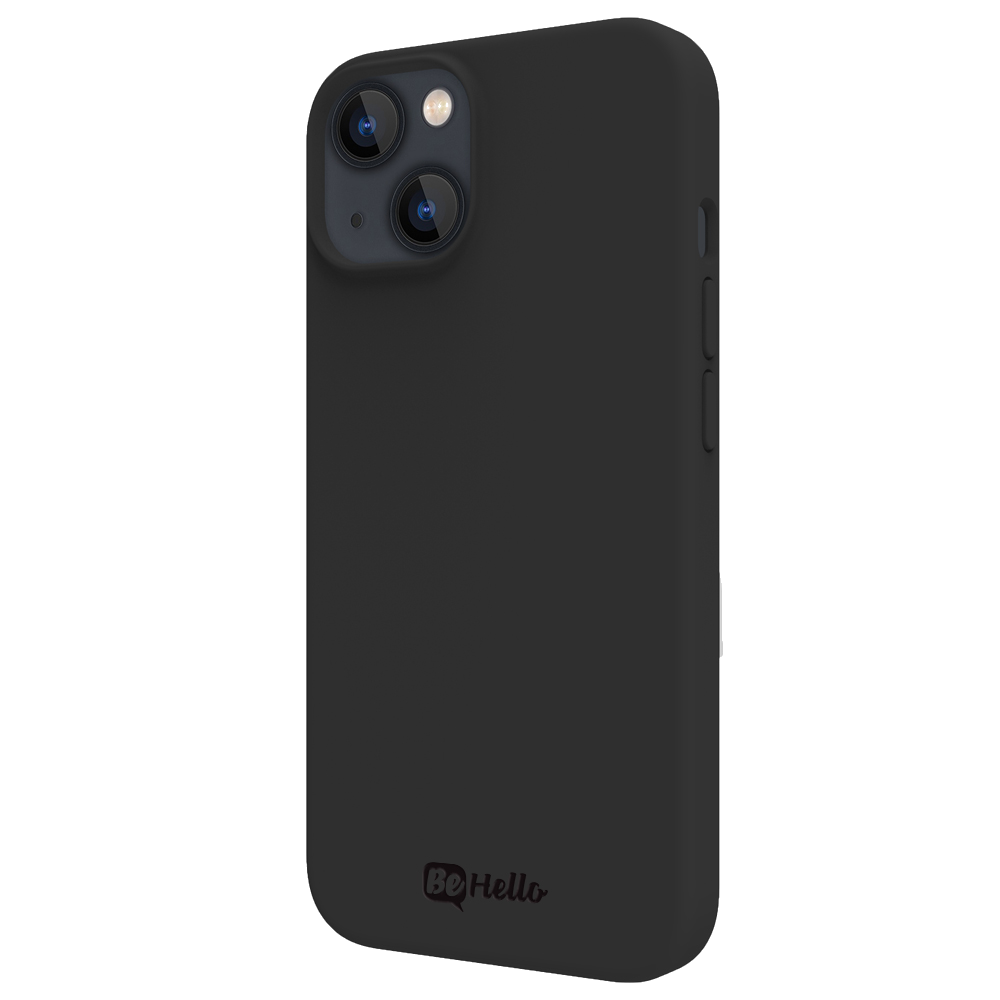 BeHello iPhone 14 Soft touch case met magnetische ring zwart