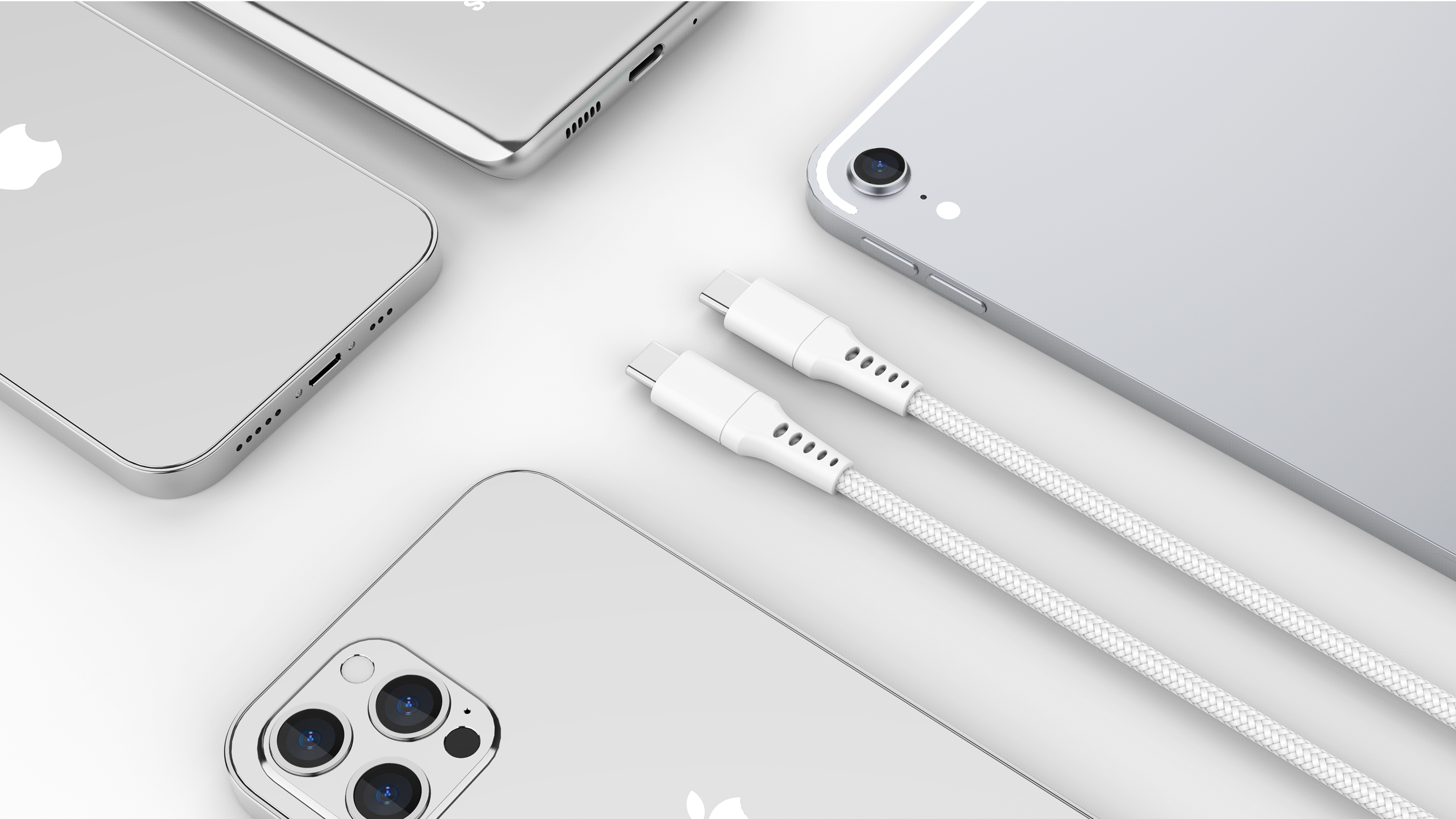 BeHello USB-C naar USB-C kabel geweven 1m wit