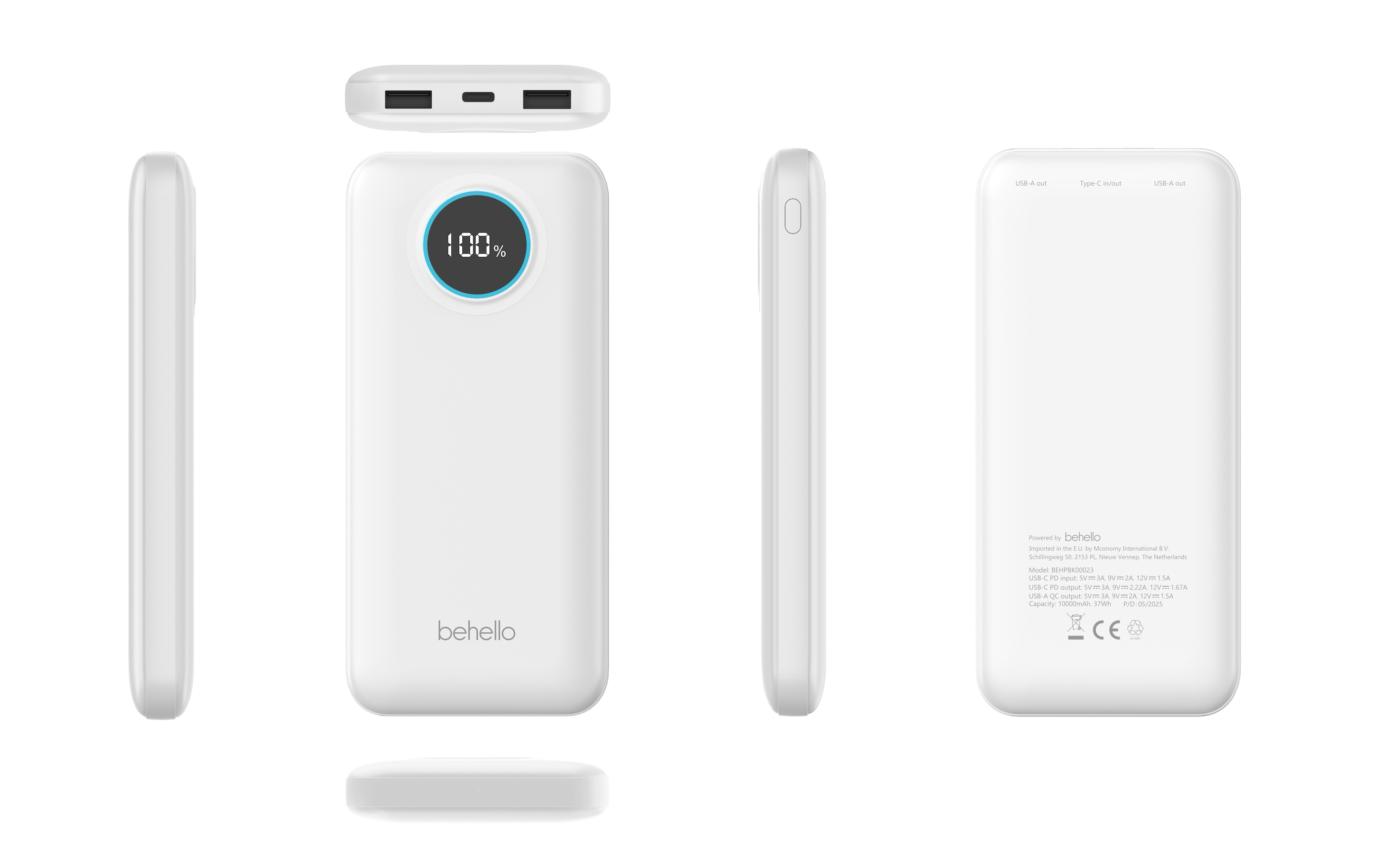 BeHello Powerbank 10.000mAh 20W wit