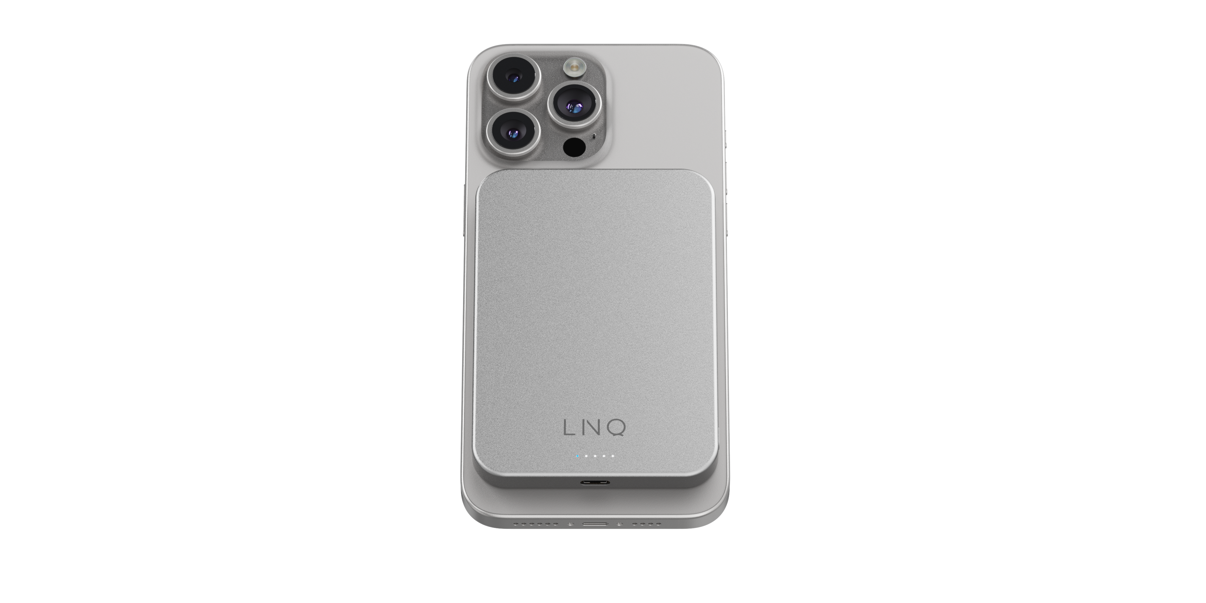 LINQ Draadloze powerbank met magnetische ring 5.000mAh grijs
