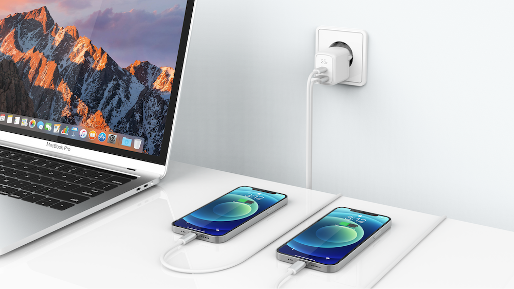 BeHello Oplader 25W GaN met 2 poorten (USB-C en USB-A) wit