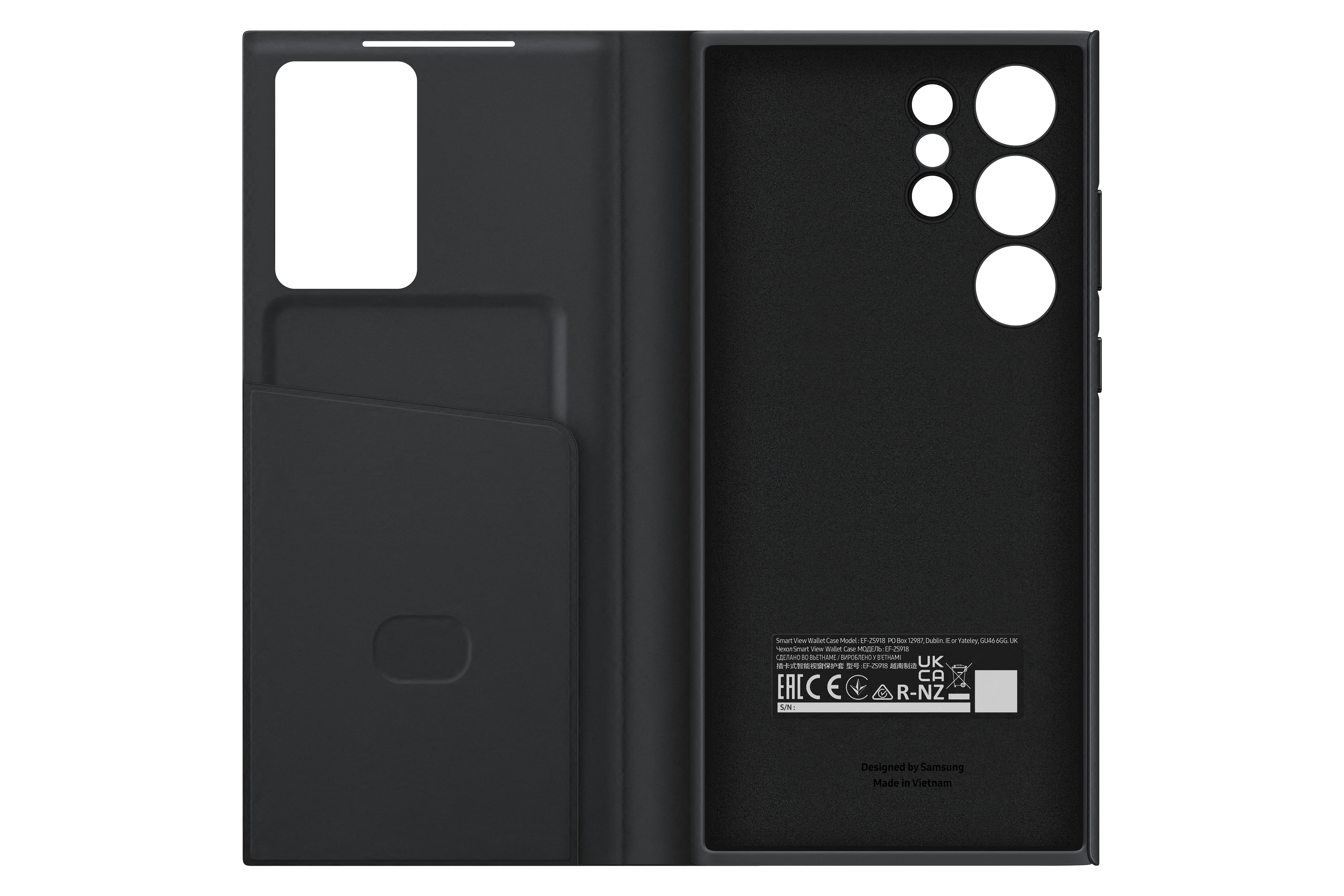 Samsung Galaxy S23 Ultra Smart view wallet case zwart