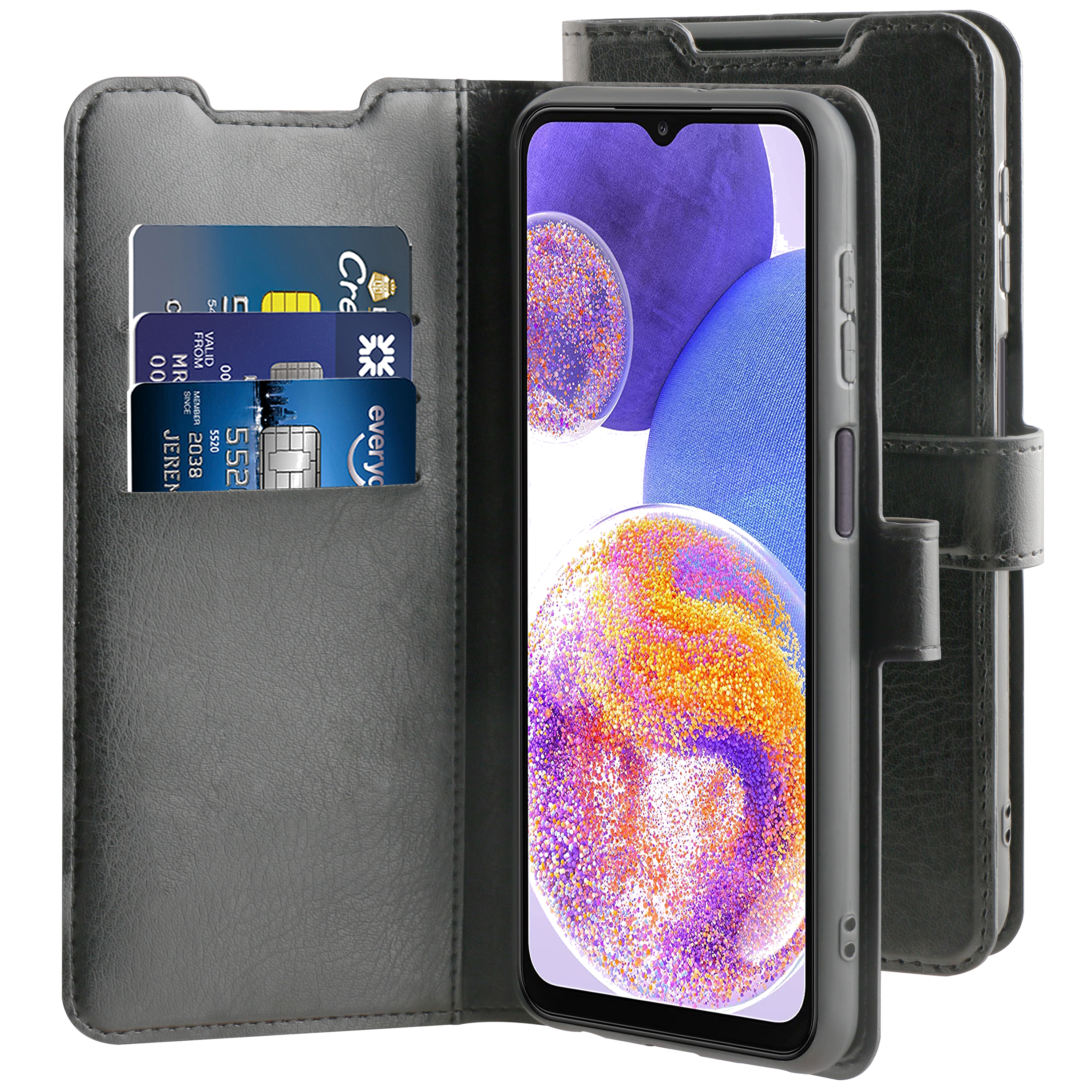 BeHello Samsung Galaxy A23 Gel Wallet case zwart