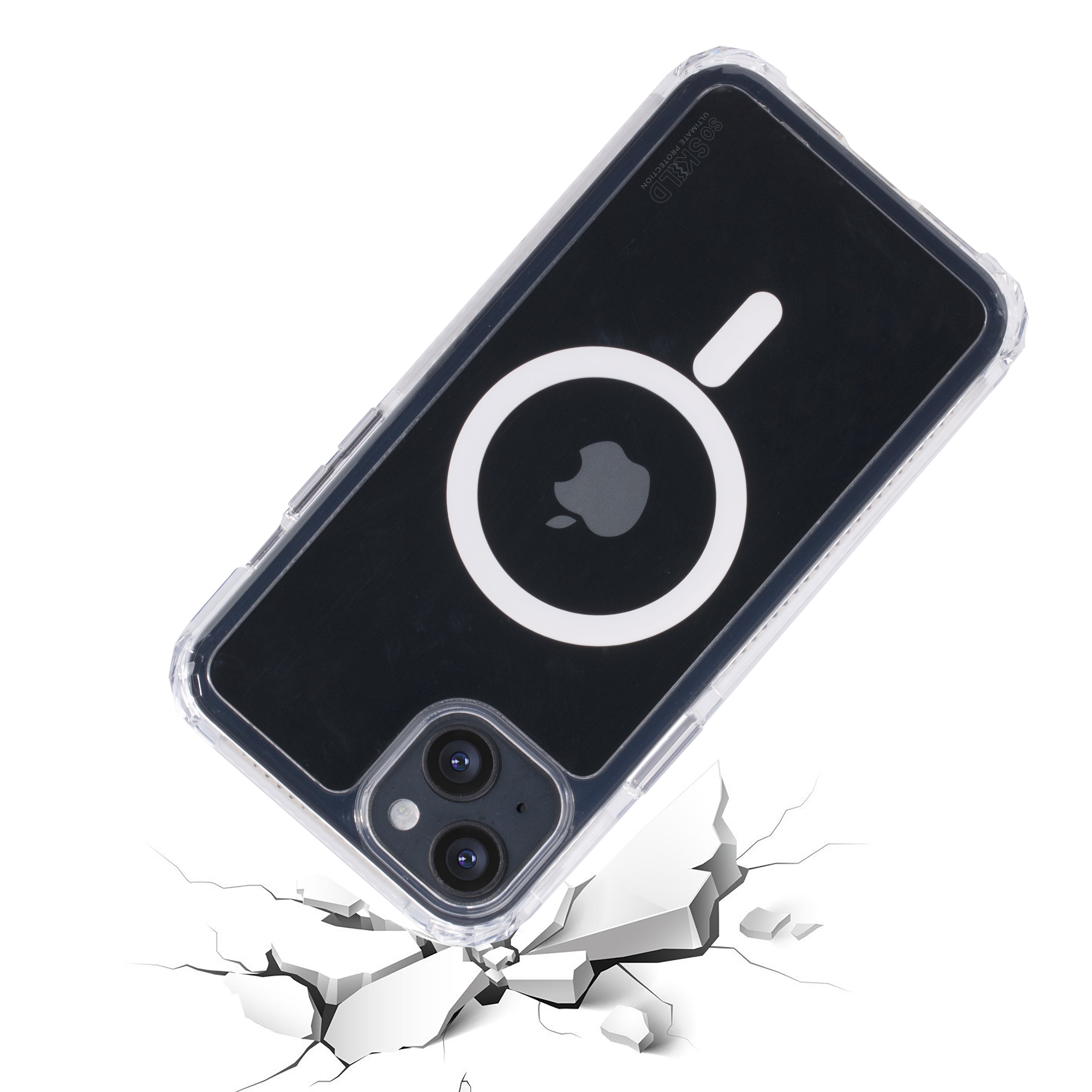 SoSkild iPhone 14 Plus Defend heavy impact case met magnetische ring transparant