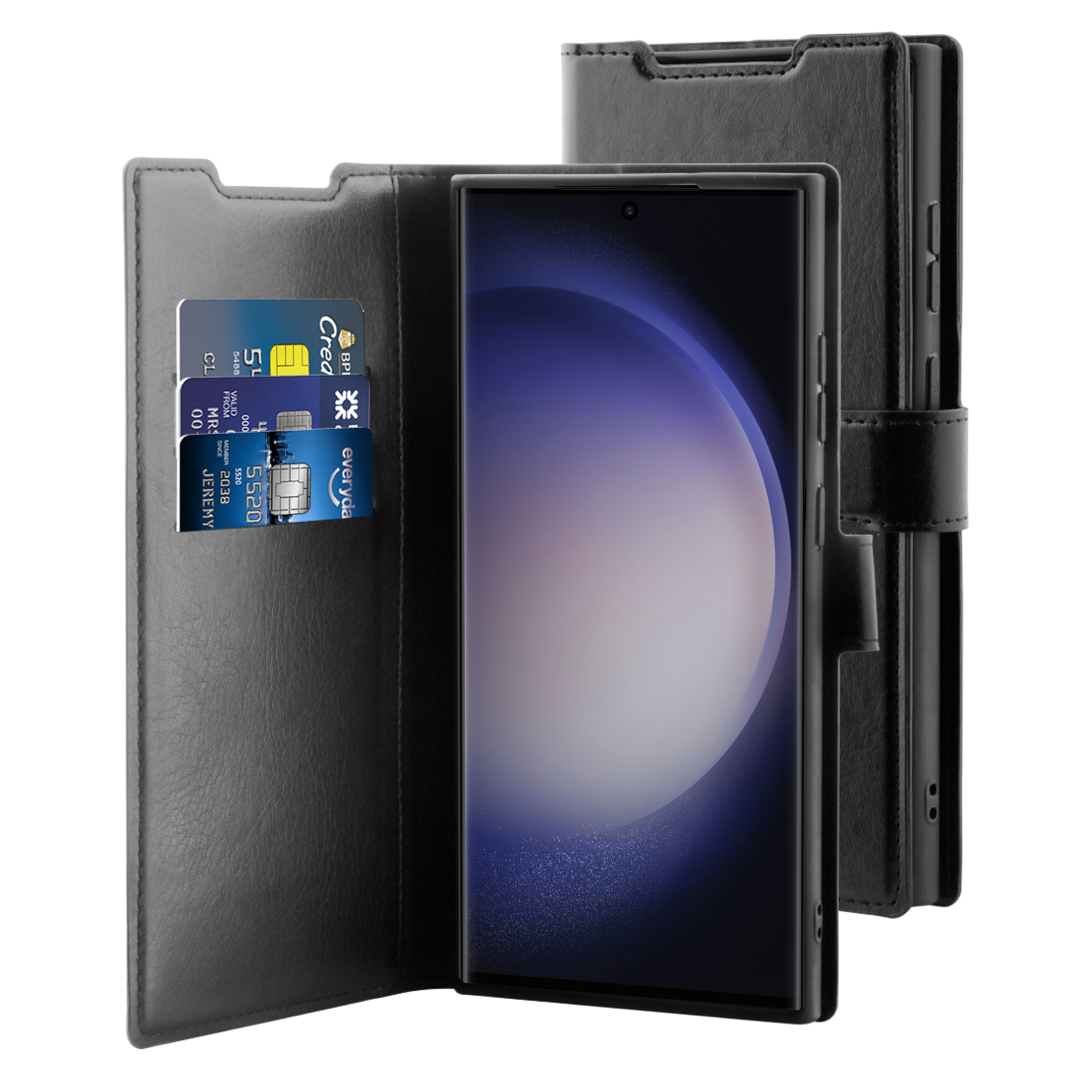 BeHello Samsung Galaxy S24 Ultra Gel wallet case zwart