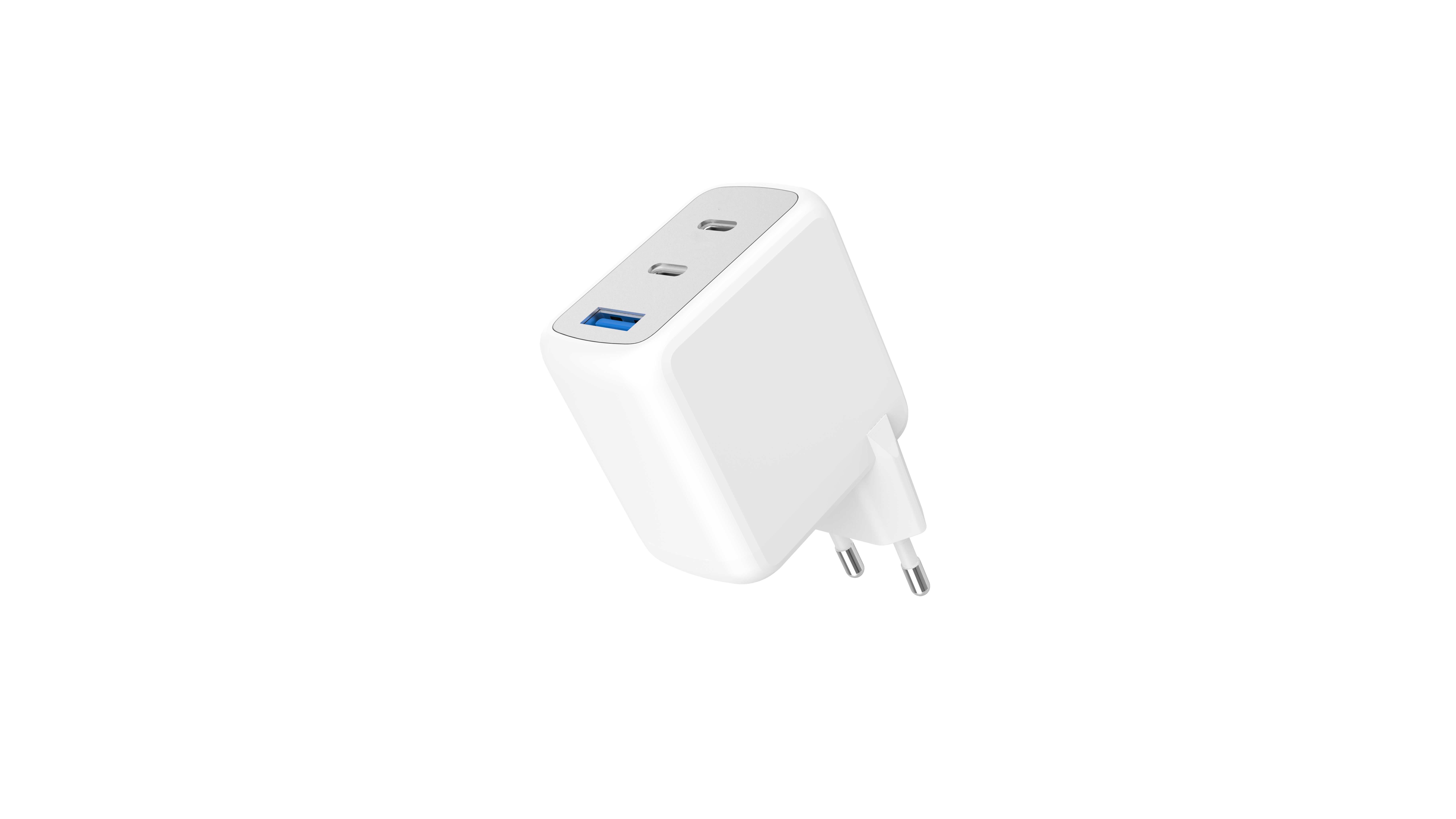 BeHello Oplader 65W GaN met 3 poorten (USB-C en USB-A) wit