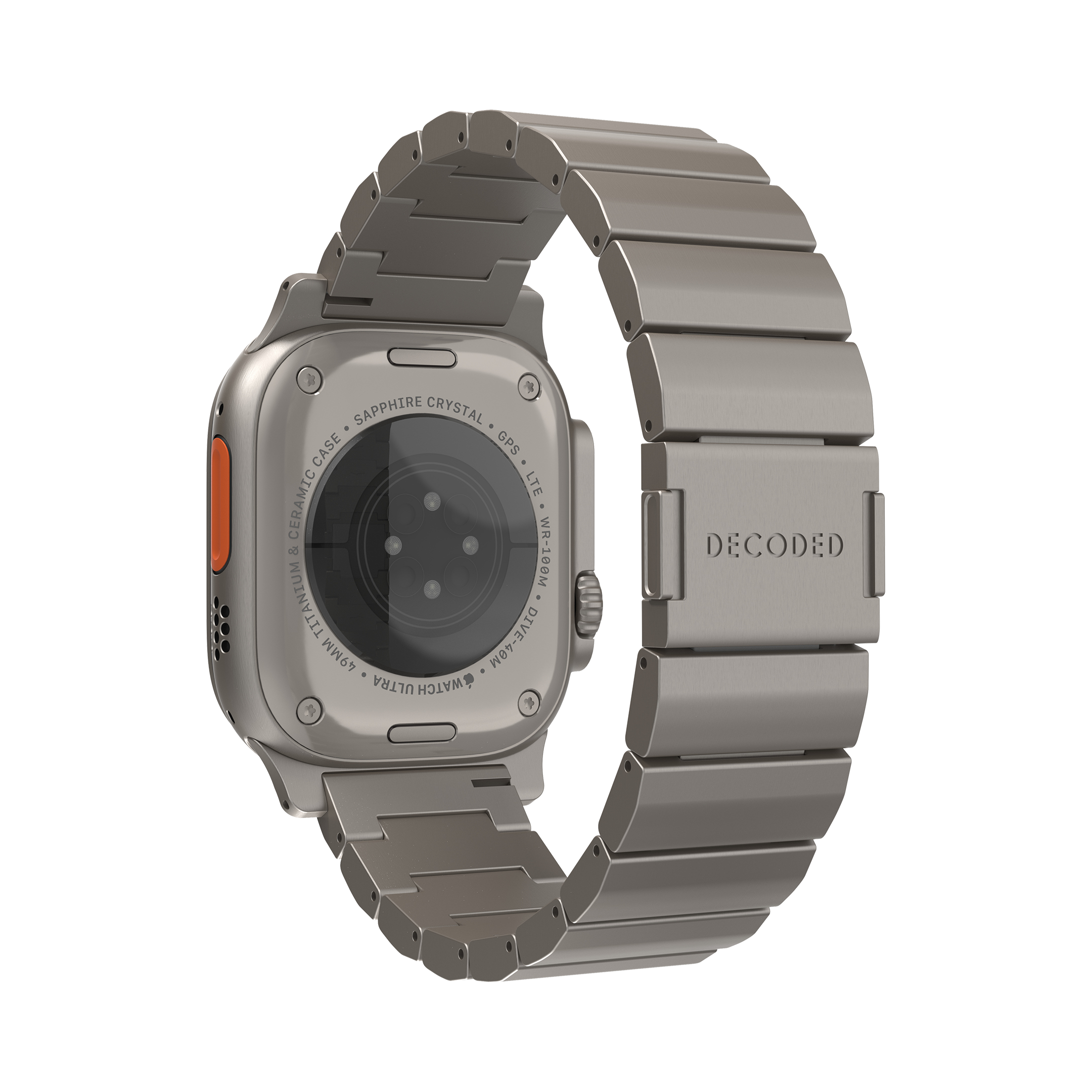 Decoded Titanium Traction bandje voor Apple Watch (Ultra 1/2) 44/45/46/49 mm titanium