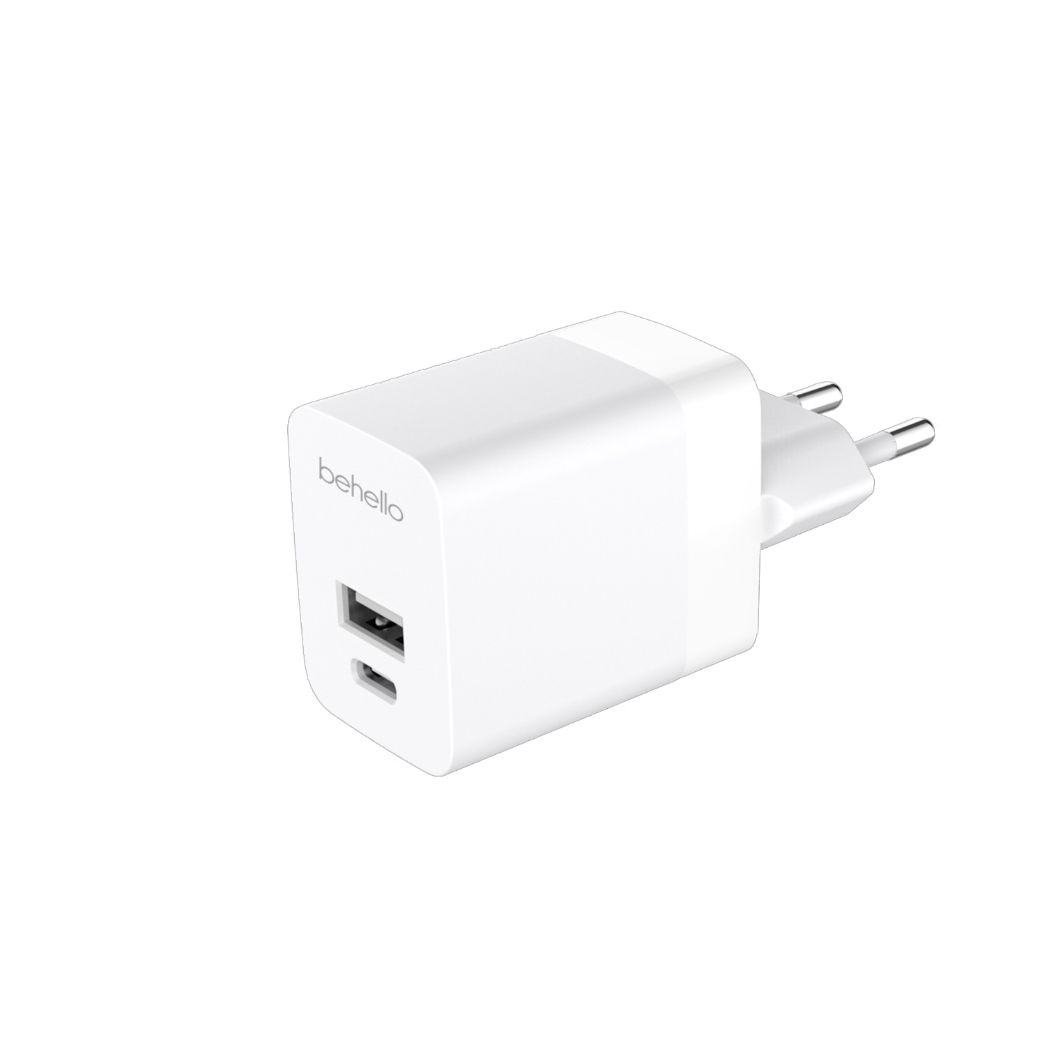 BeHello Oplader 45W met 2 poorten (USB-C en USB-A) wit