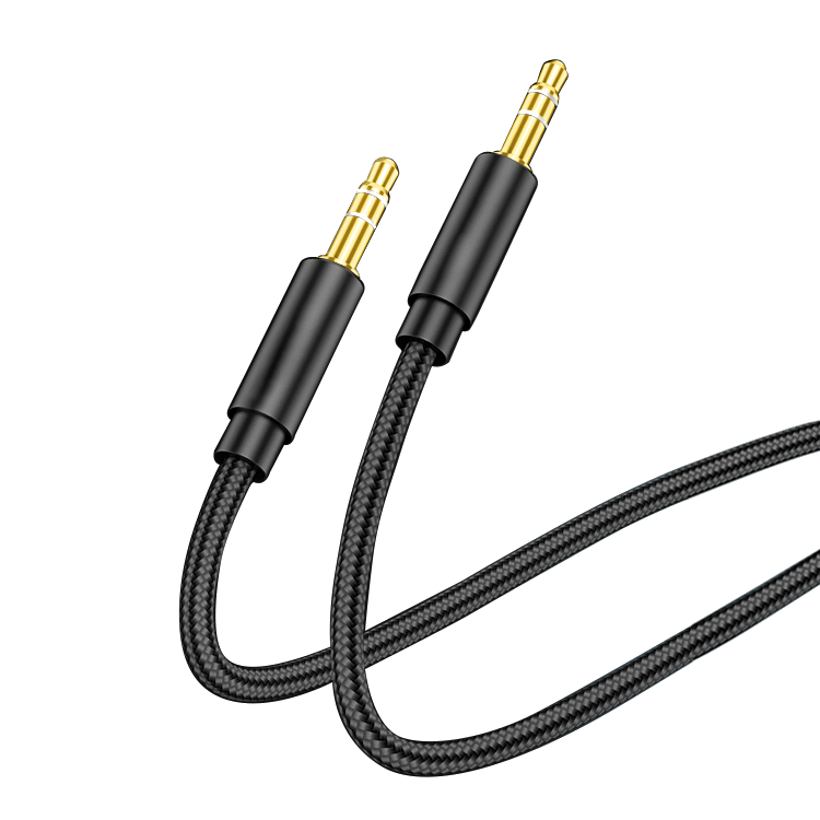 BeHello 3.5mm Aux kabel geweven 1m zwart