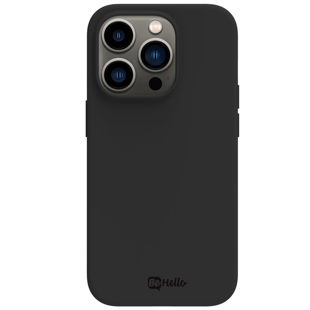 BeHello iPhone 14 Pro Max Soft touch case met magnetische ring zwart