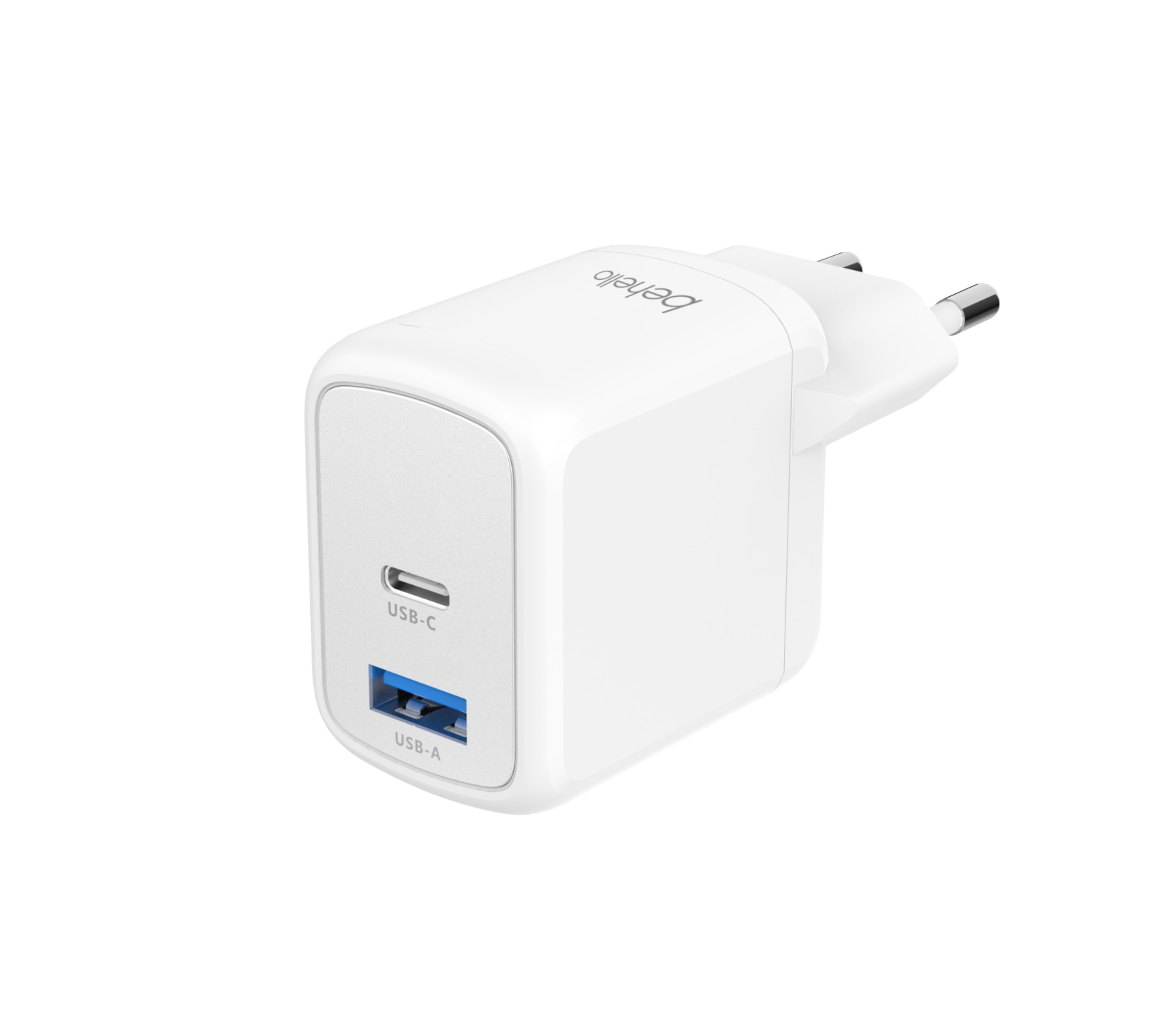 BeHello Oplader 45W GaN met 2 poorten (USB-C en USB-A) wit