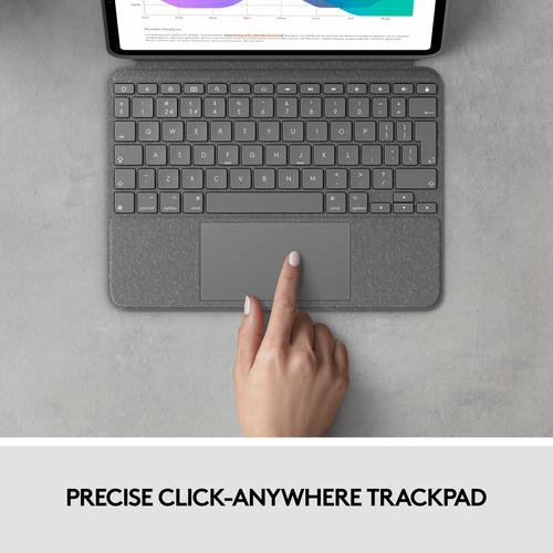 Logitech iPad Pro 11 inch (1e/2e/3e generatie) Combo touch toetsenbordcase grijs