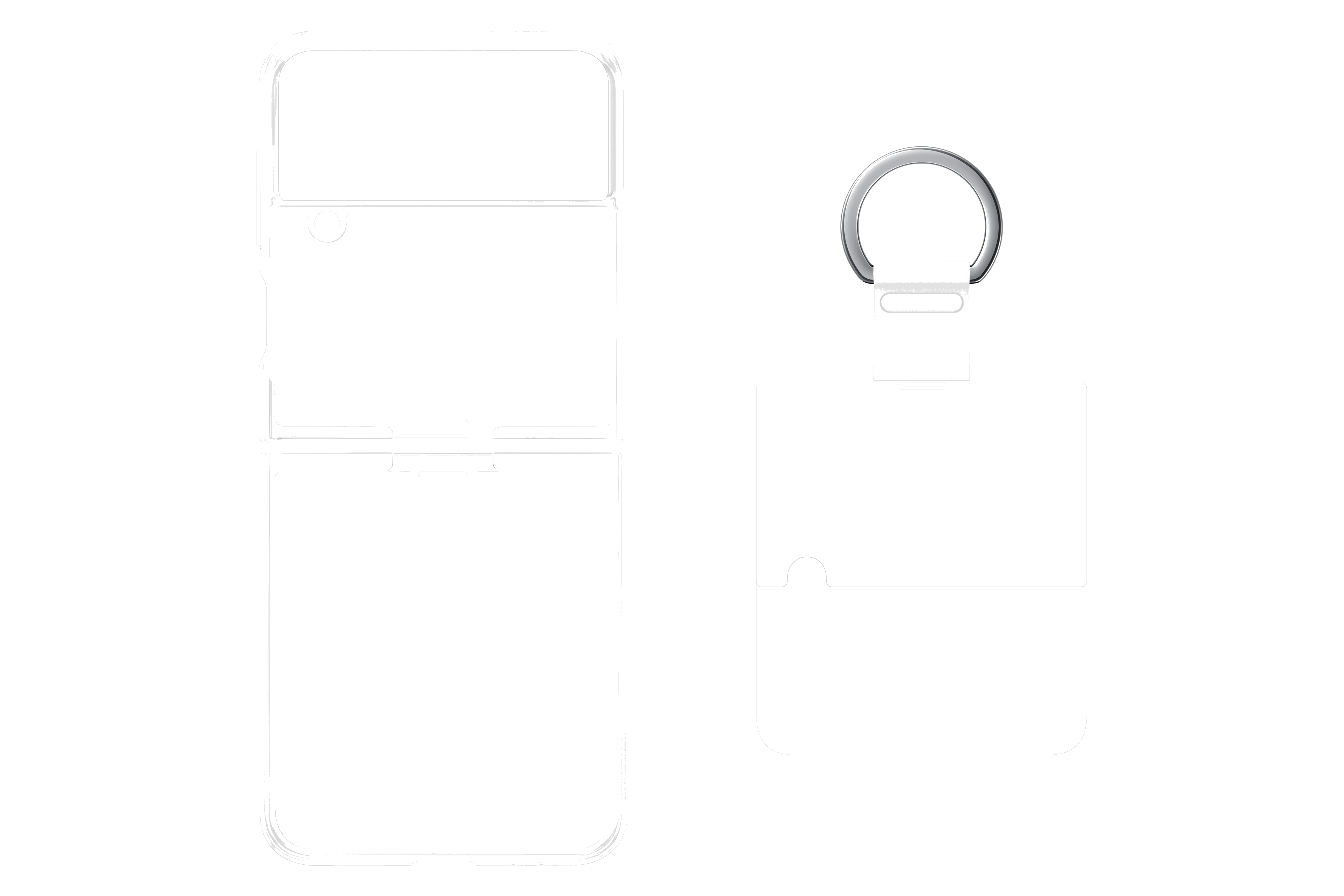 Samsung Galaxy Z Flip4 Clear case met ring transparant