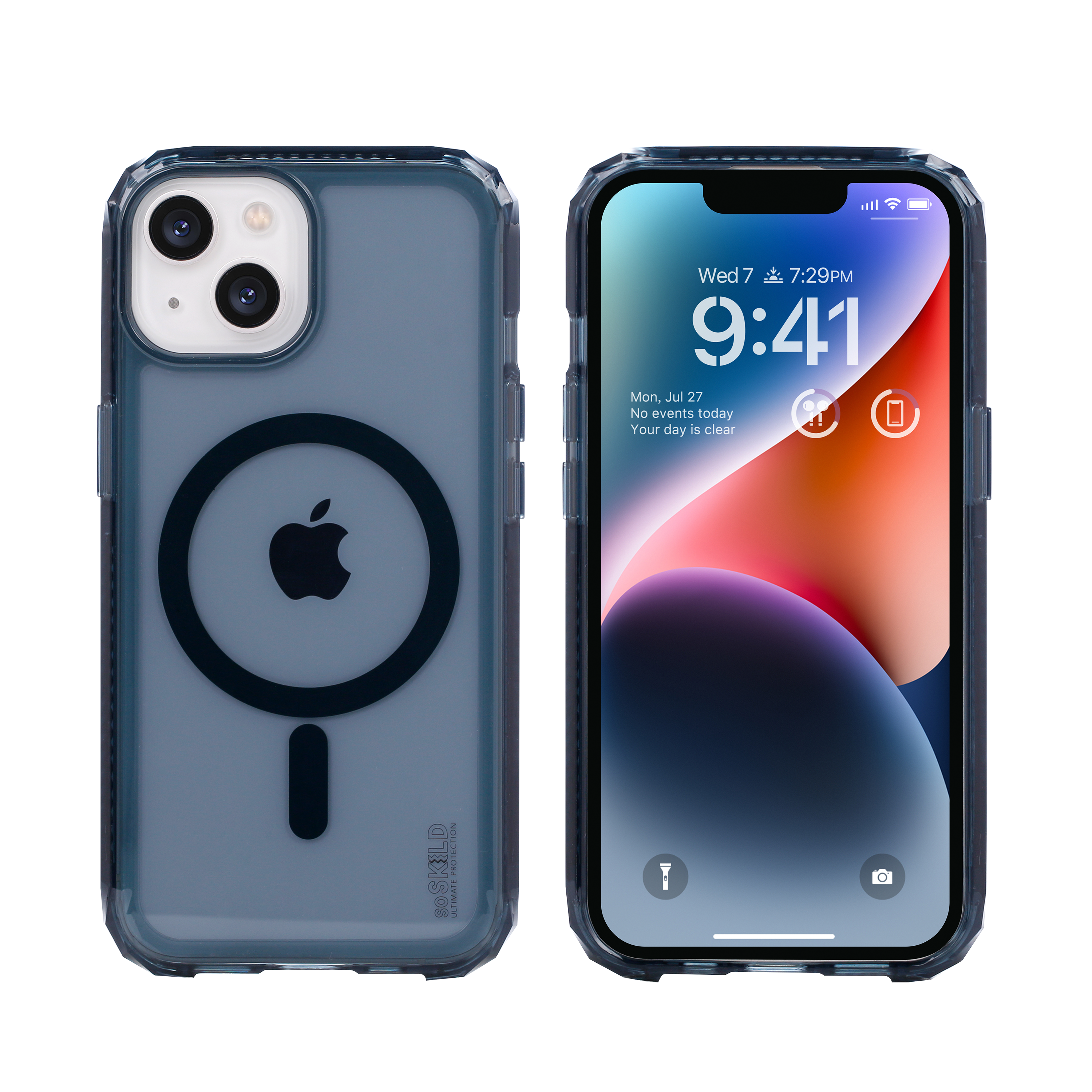 SoSkild iPhone 15 Defend heavy impact case met magnetische ring grijs
