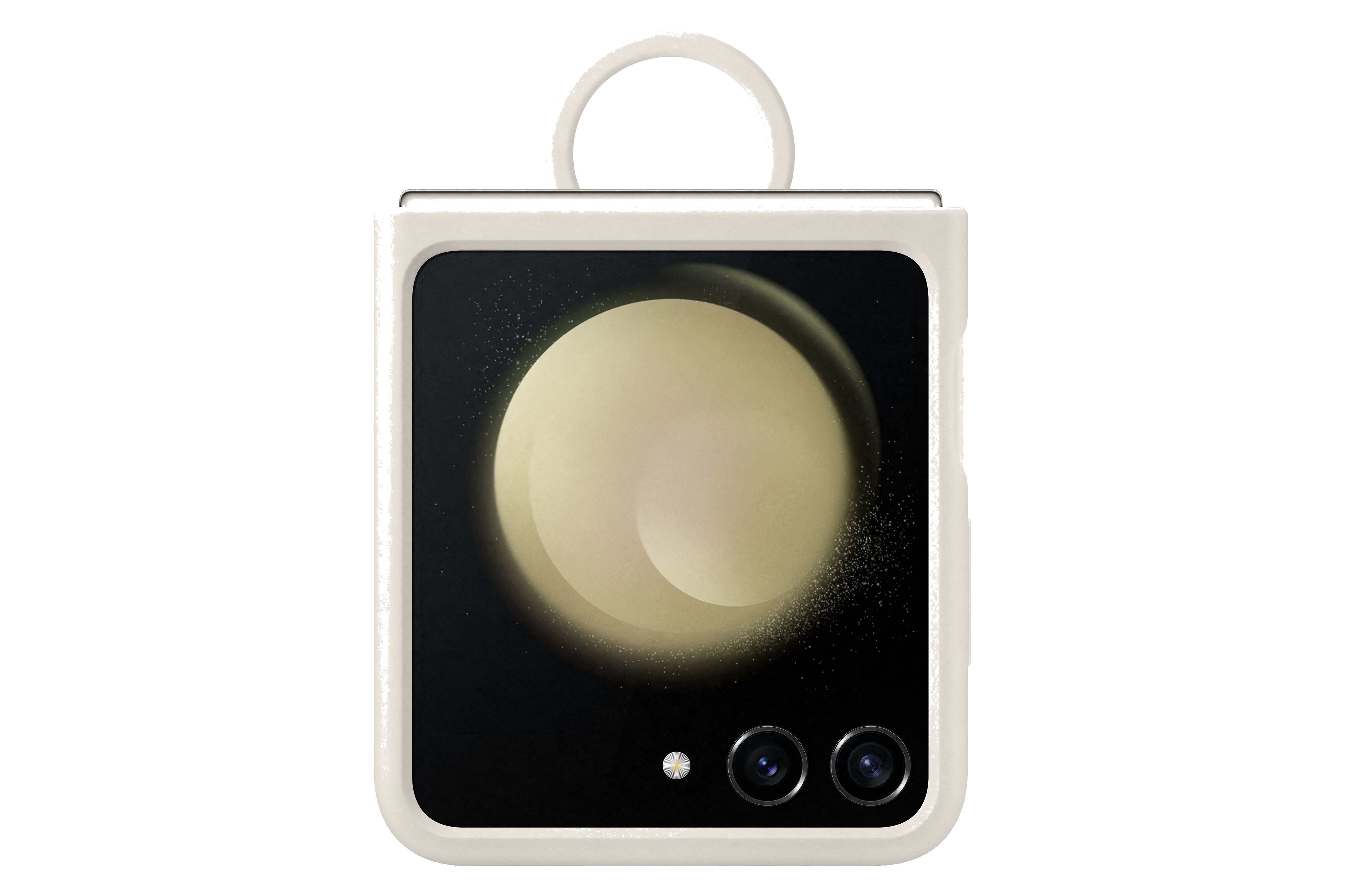 Samsung Galaxy Z Flip5 Silicone case met ring cream
