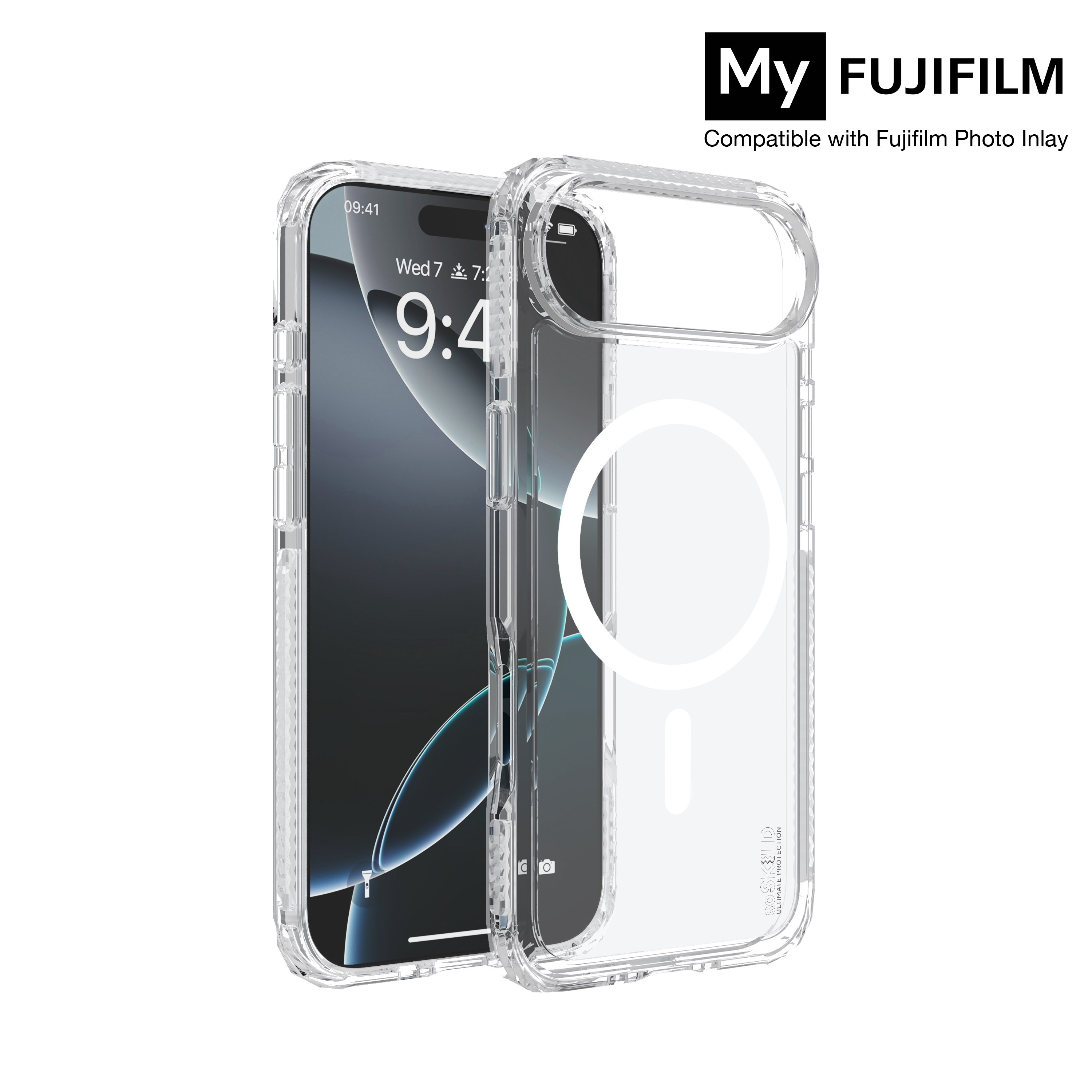 SoSkild iPhone Air Defend heavy impact case met magnetische ring transparant