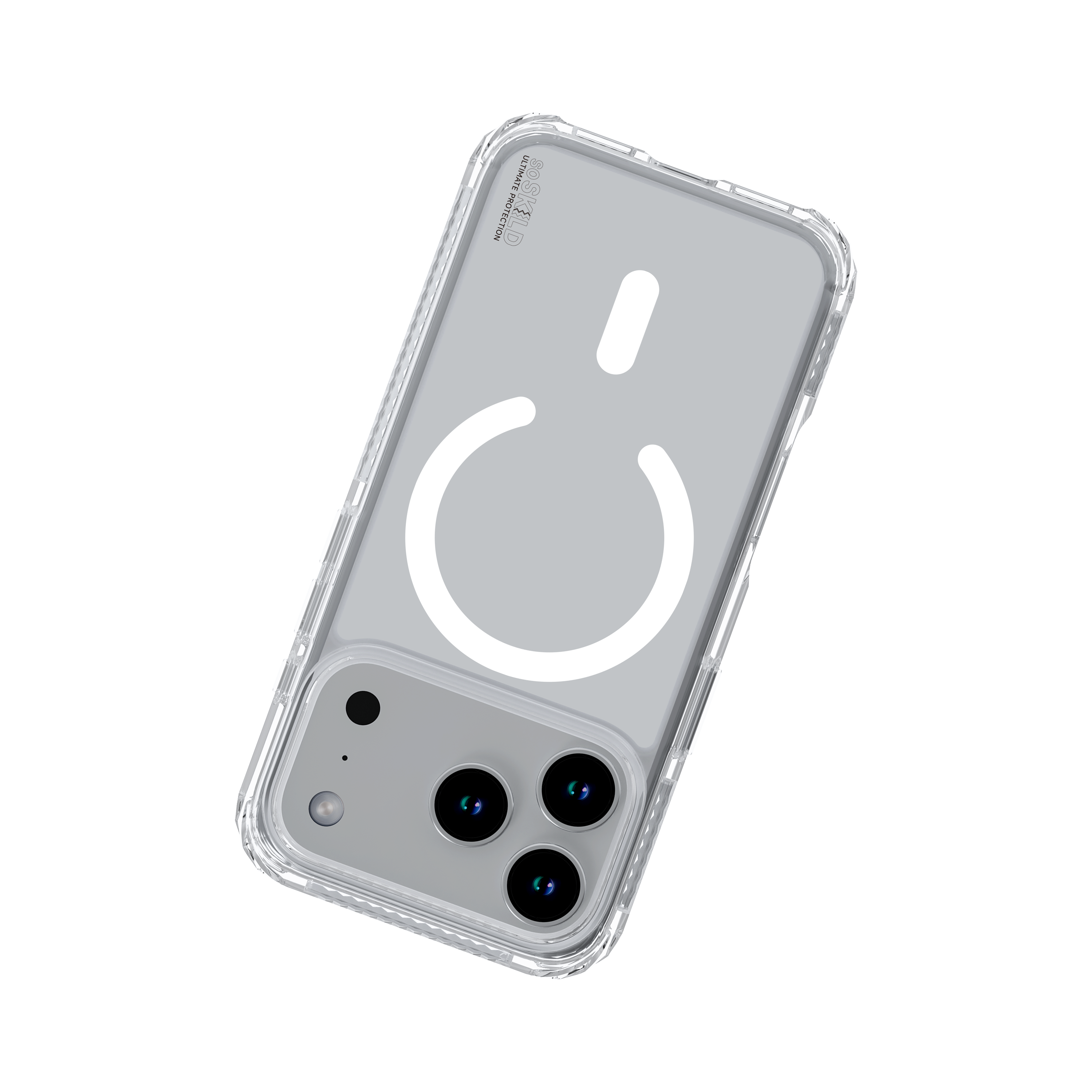 SoSkild iPhone 17 Pro Defend heavy impact case met magnetische ring transparant