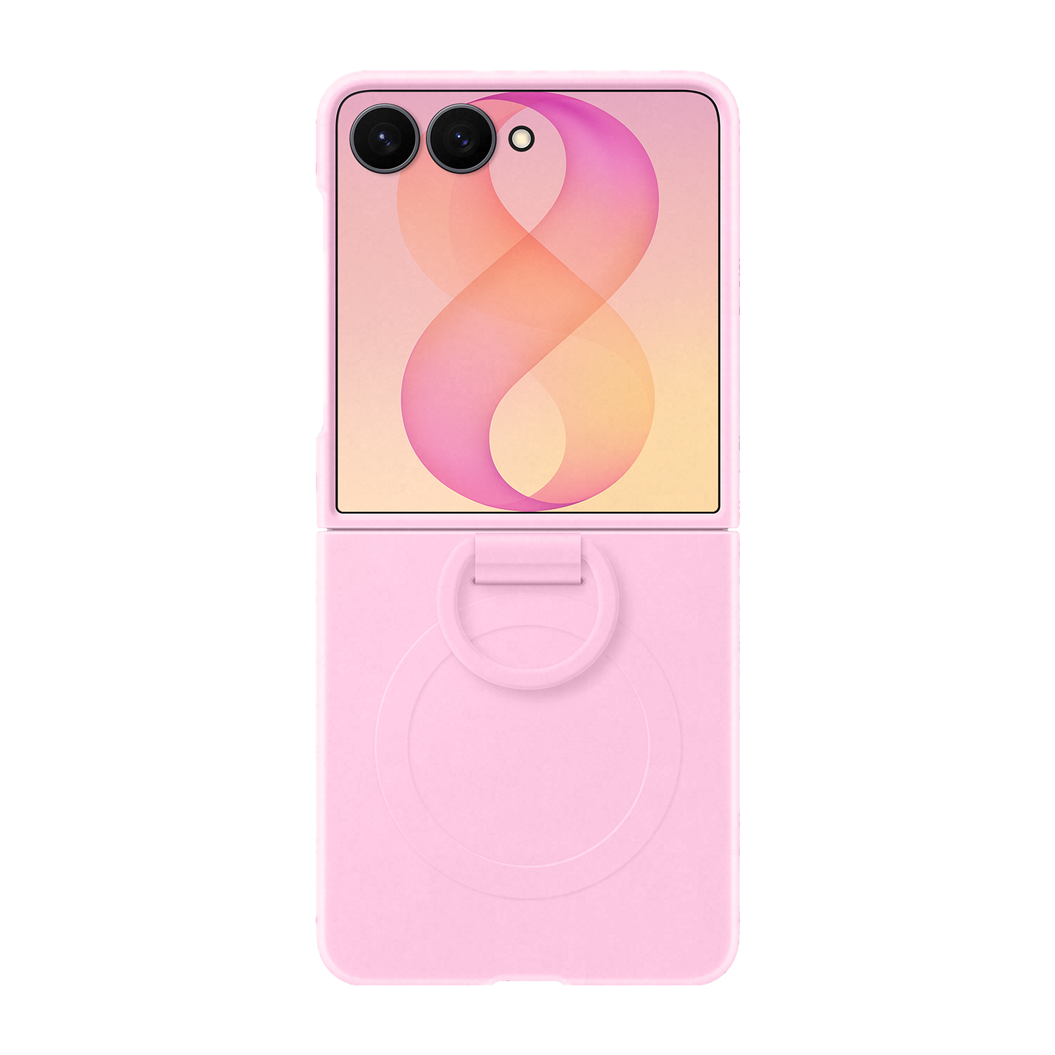 Samsung Galaxy Z Flip8 Silicone ring magnet case roze