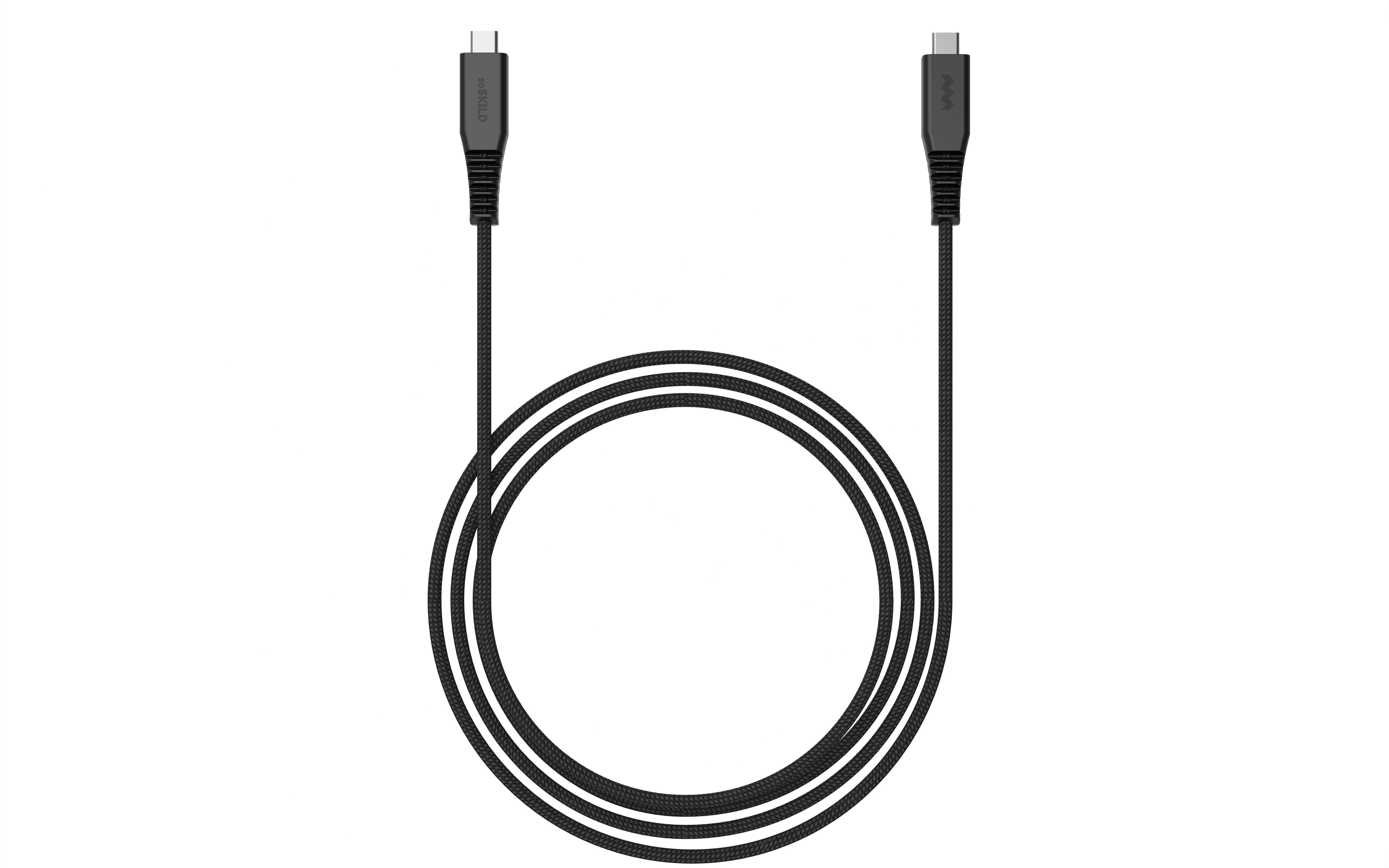 SoSkild Ultimate 4K Video Cable USB-C naar USB-C 240W verstevigde kabel 1,5m zwart