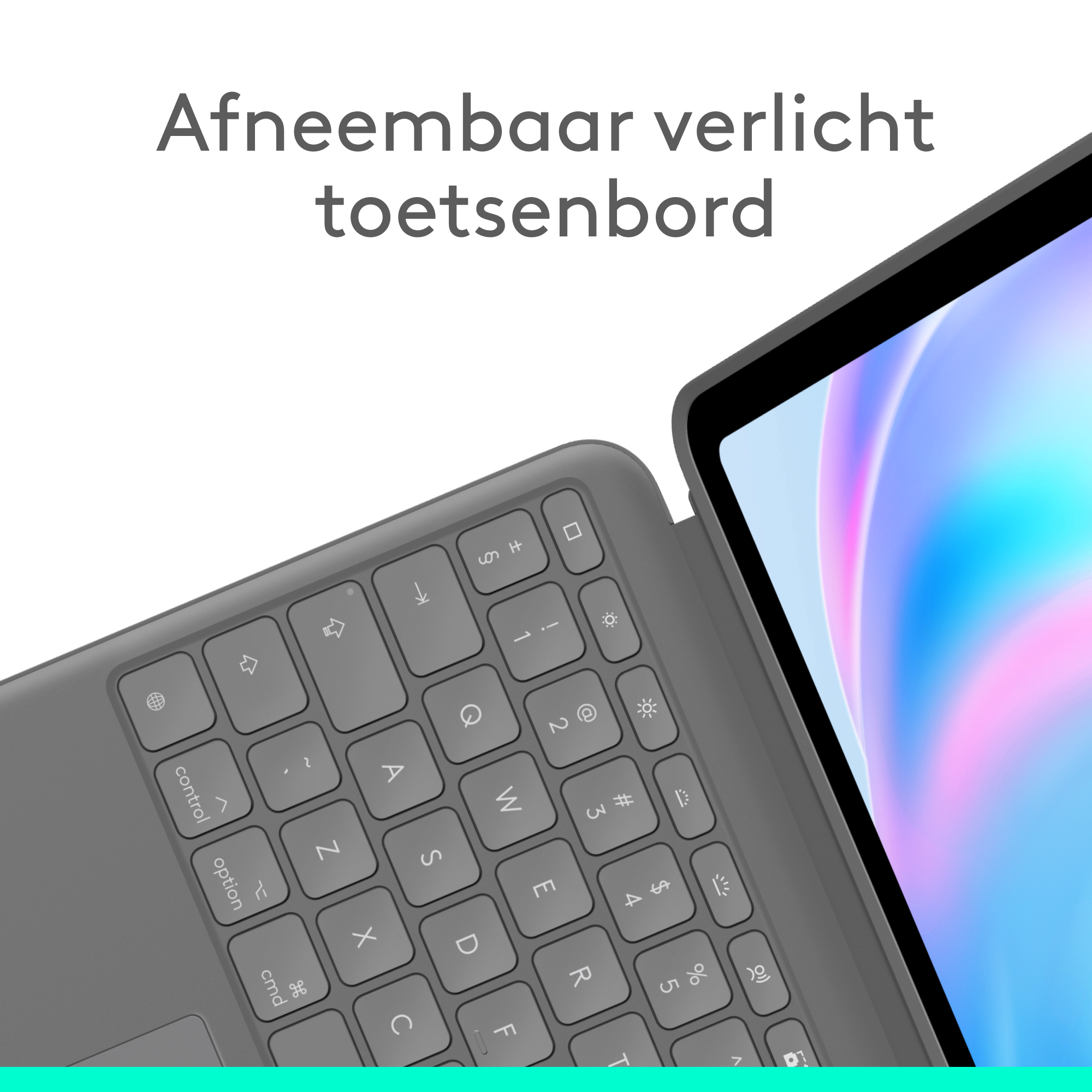 Logitech iPad Air 13 inch (M2) Combo touch toetsenbordcase UK grijs