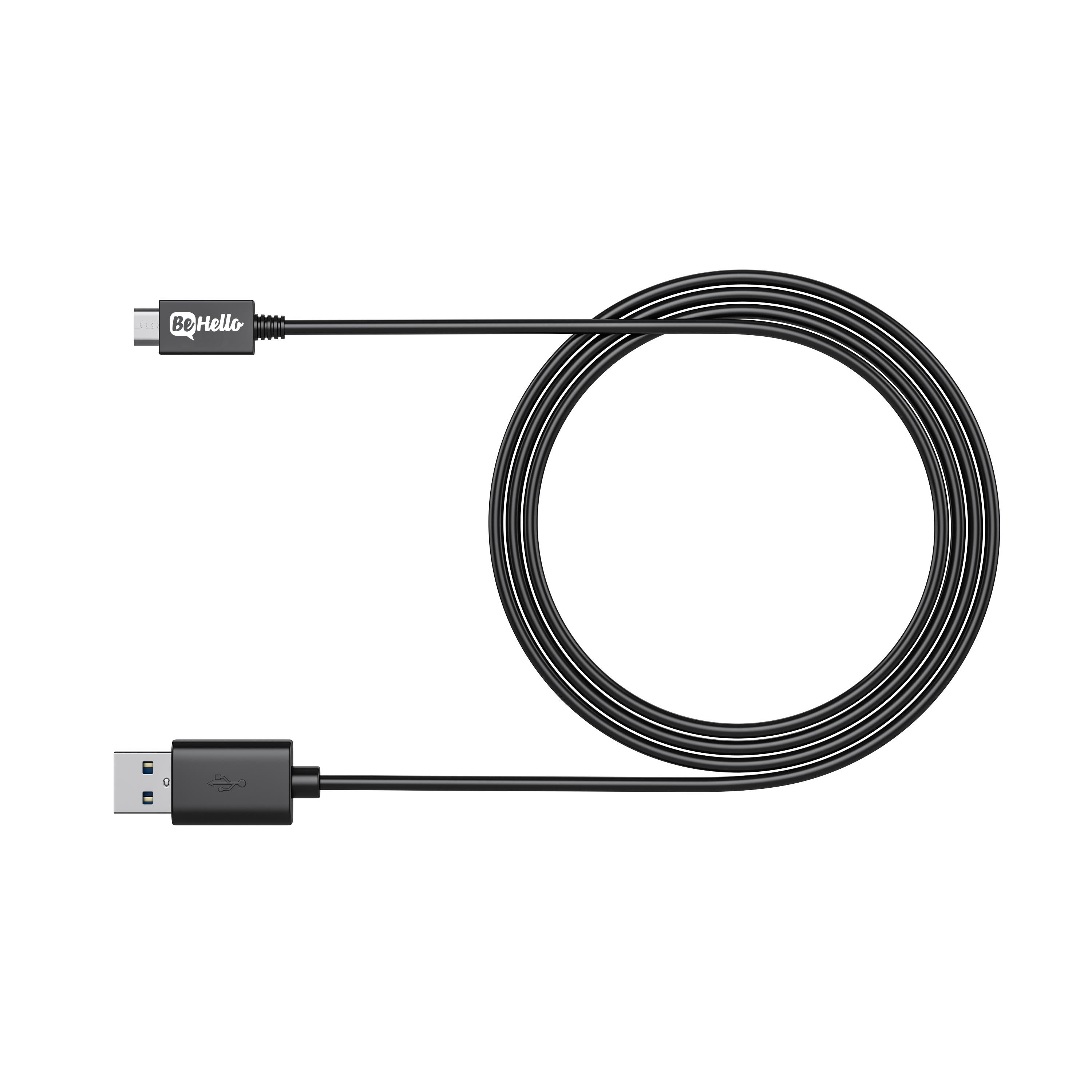 BeHello USB-A naar Micro-USB  kabel 3m zwart