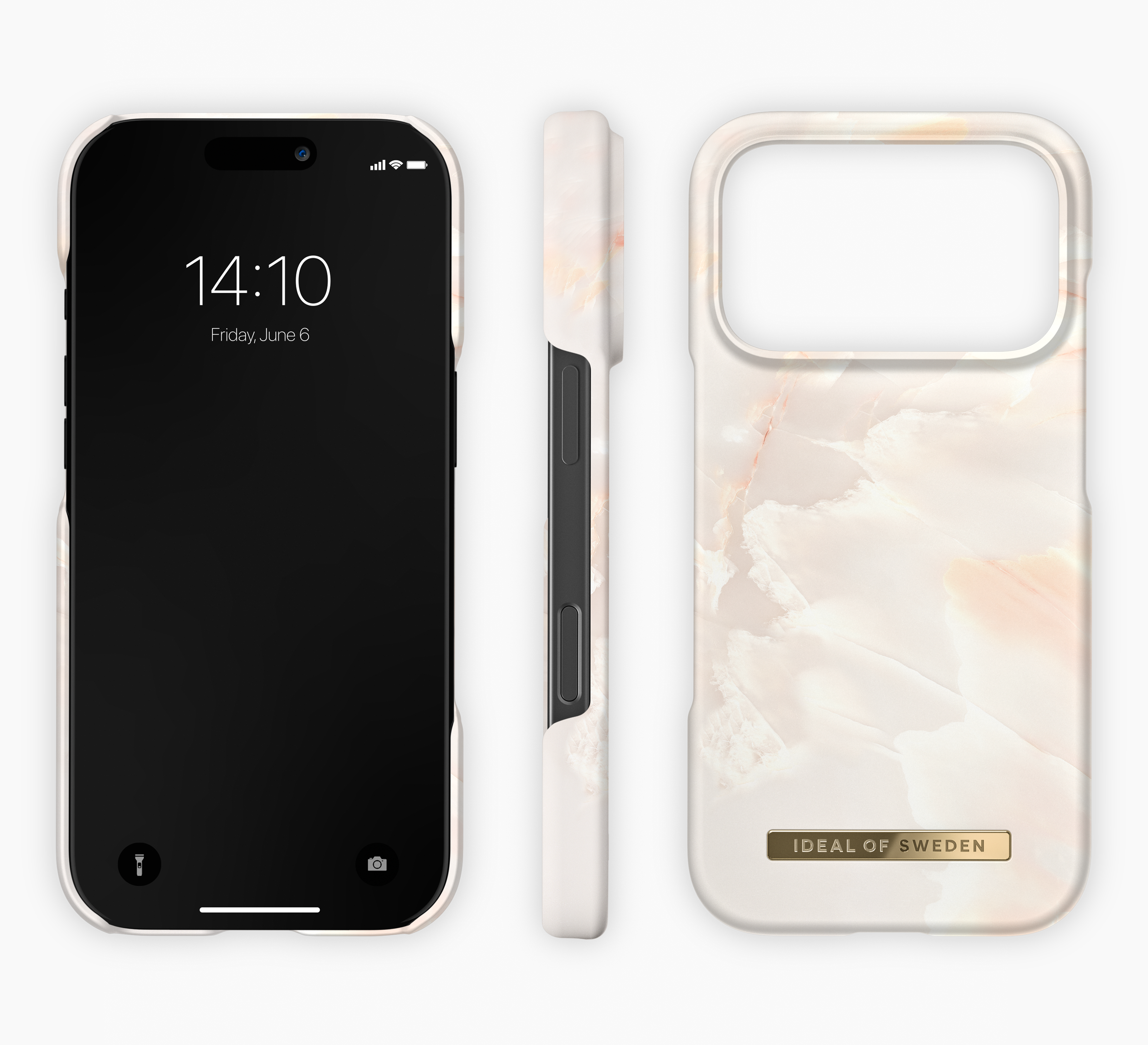 iDeal of Sweden iPhone 17 Pro Fashion back case rose pearl marble
