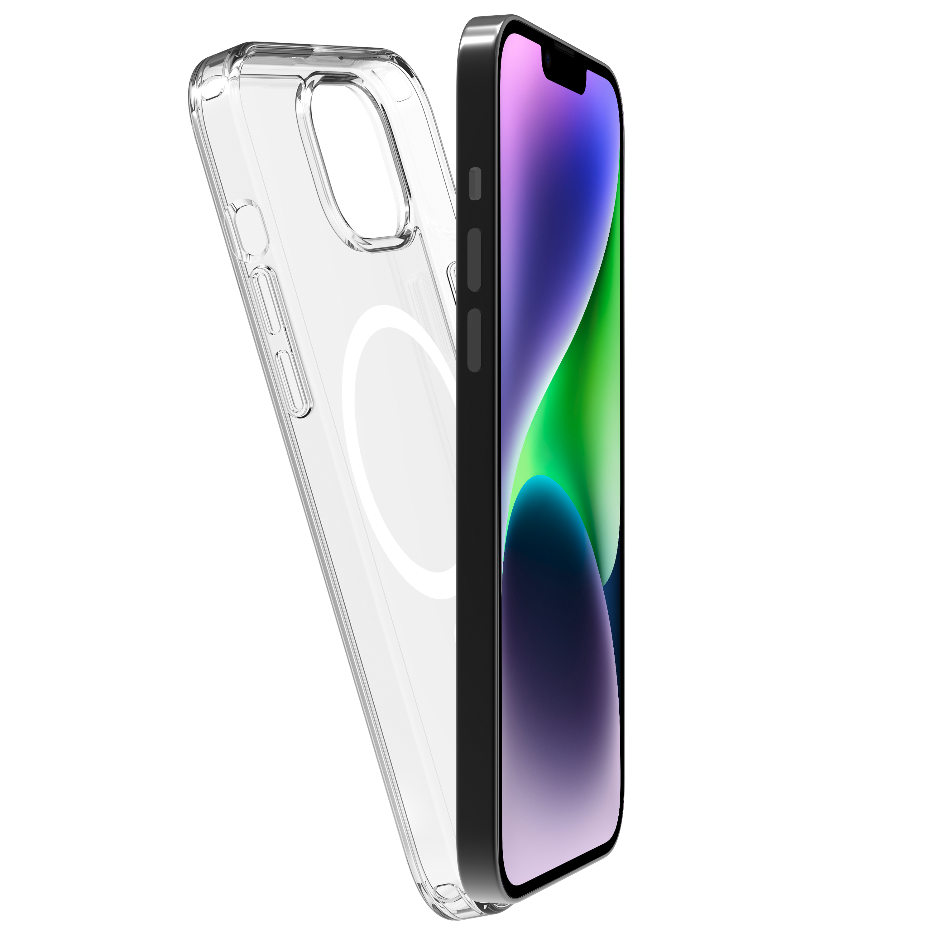 BeHello iPhone 14 Clear case met magnetische ring transparant