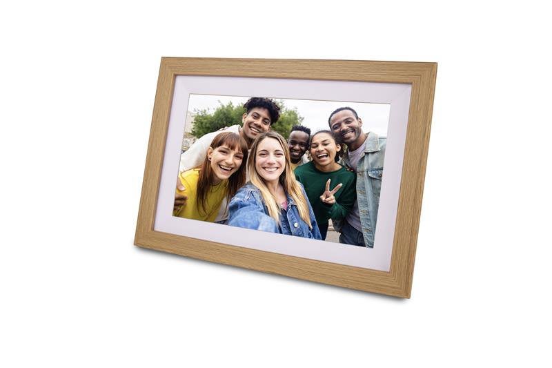 BeHello Digitale fotolijst met Frameo app 16GB licht eikenhout
