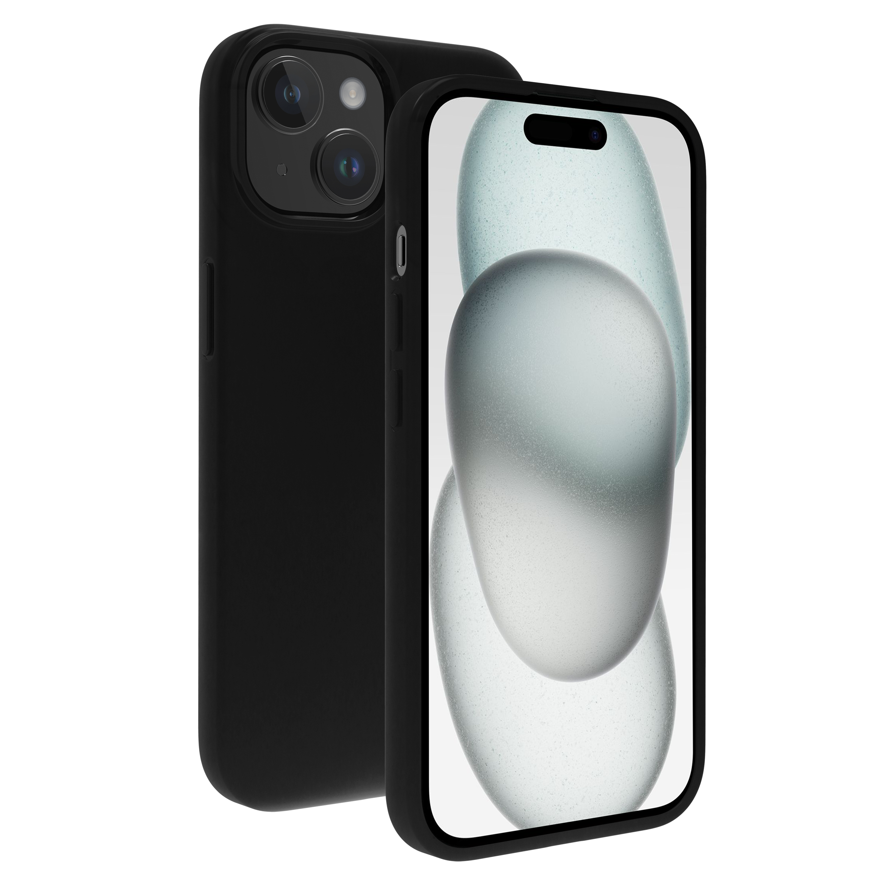 BeHello iPhone 15 Soft touch case met magnetische ring zwart