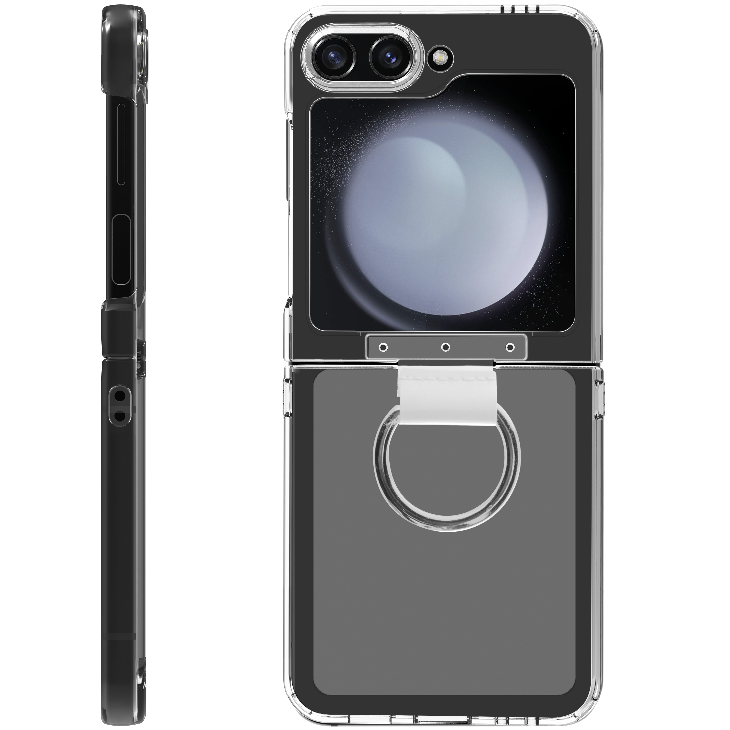 BeHello Samsung Galaxy Flip 6 Clear case met ring transparant
