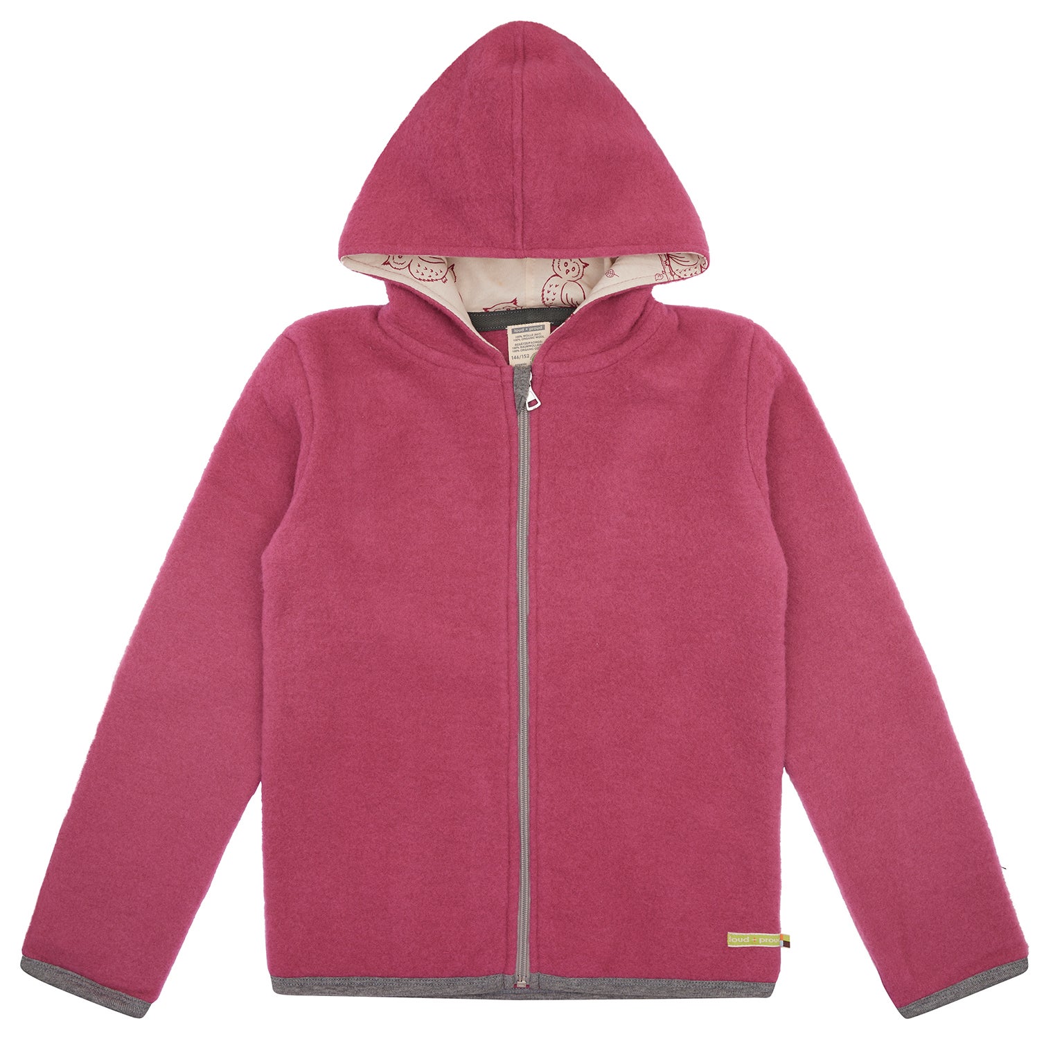 Wool fleece jacket with hood