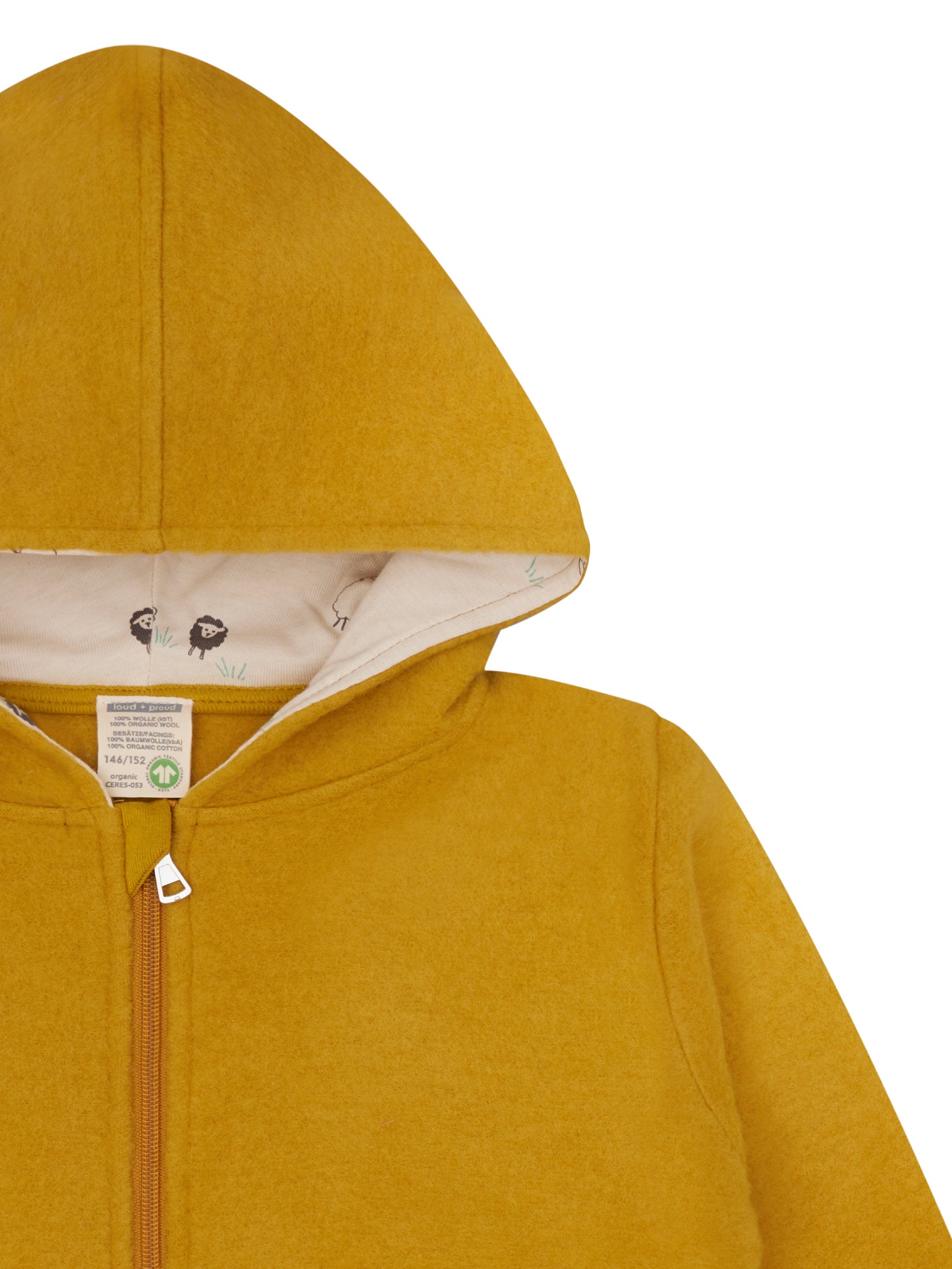 Wool fleece jacket with hood