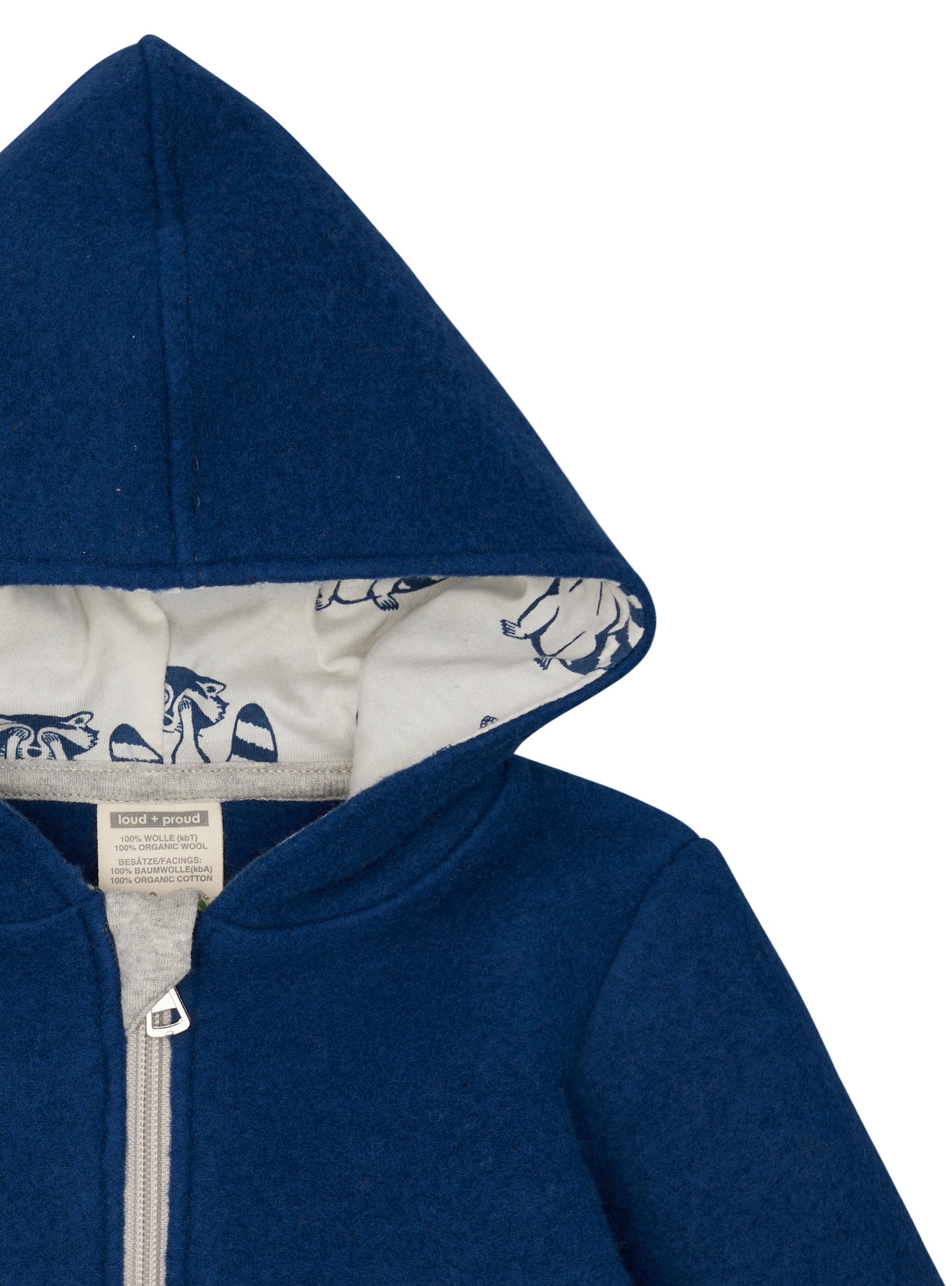 Wool fleece jacket with hood